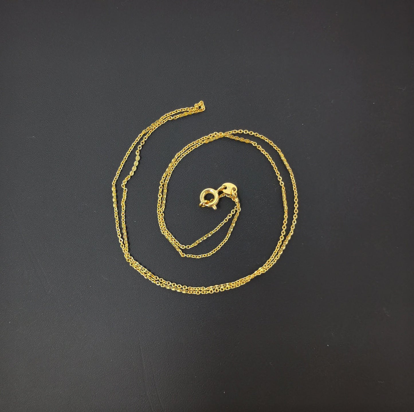 18.5'' Ready to Use 24K Gold Filled Thin Rolo Necklace Chain, Layering Rolo Chain Dainty Necklace, For Pendant Charm Necklace Making, 463