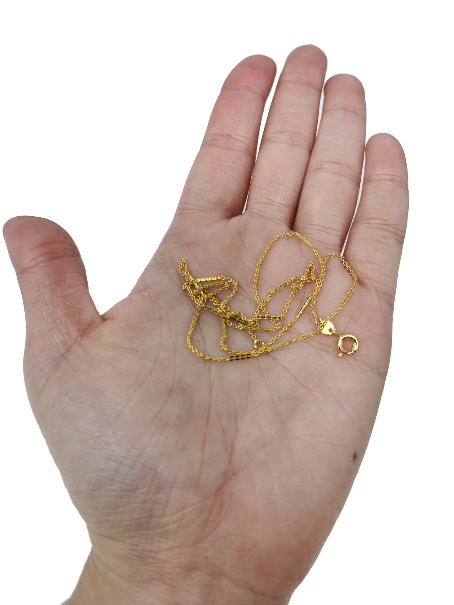 18.5'' Ready to Use 24K Gold Filled Thin Rolo Necklace Chain, Layering Rolo Chain Dainty Necklace, For Pendant Charm Necklace Making, 463