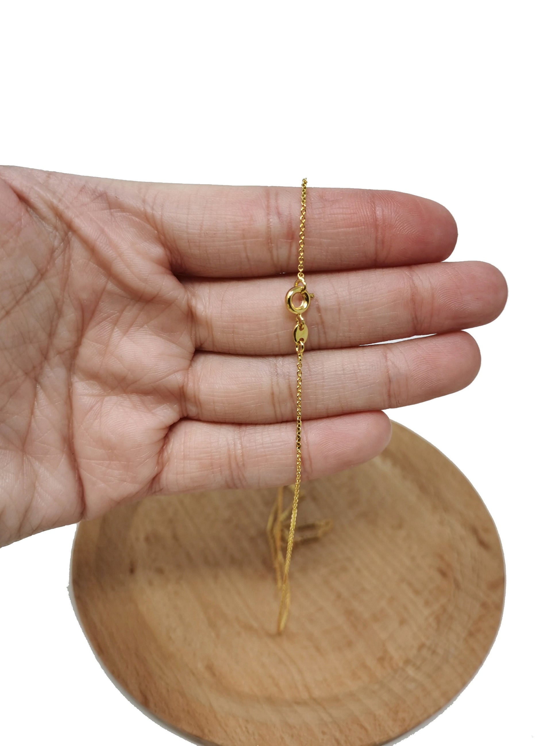 18.5'' Ready to Use 24K Gold Filled Thin Rolo Necklace Chain, Layering Rolo Chain Dainty Necklace, For Pendant Charm Necklace Making, 463