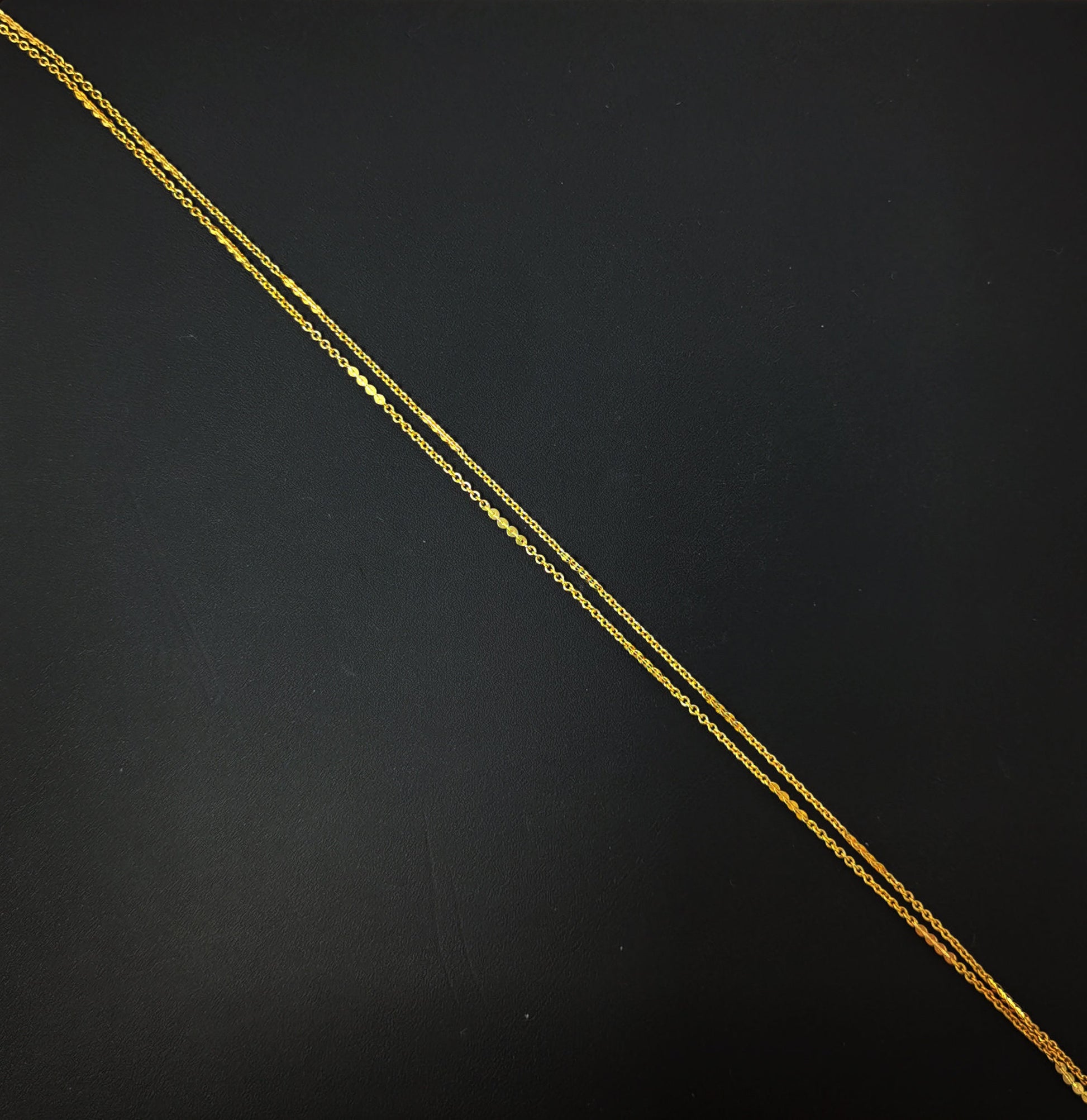 18.5'' Ready to Use 24K Gold Filled Thin Rolo Necklace Chain, Layering Rolo Chain Dainty Necklace, For Pendant Charm Necklace Making, 463