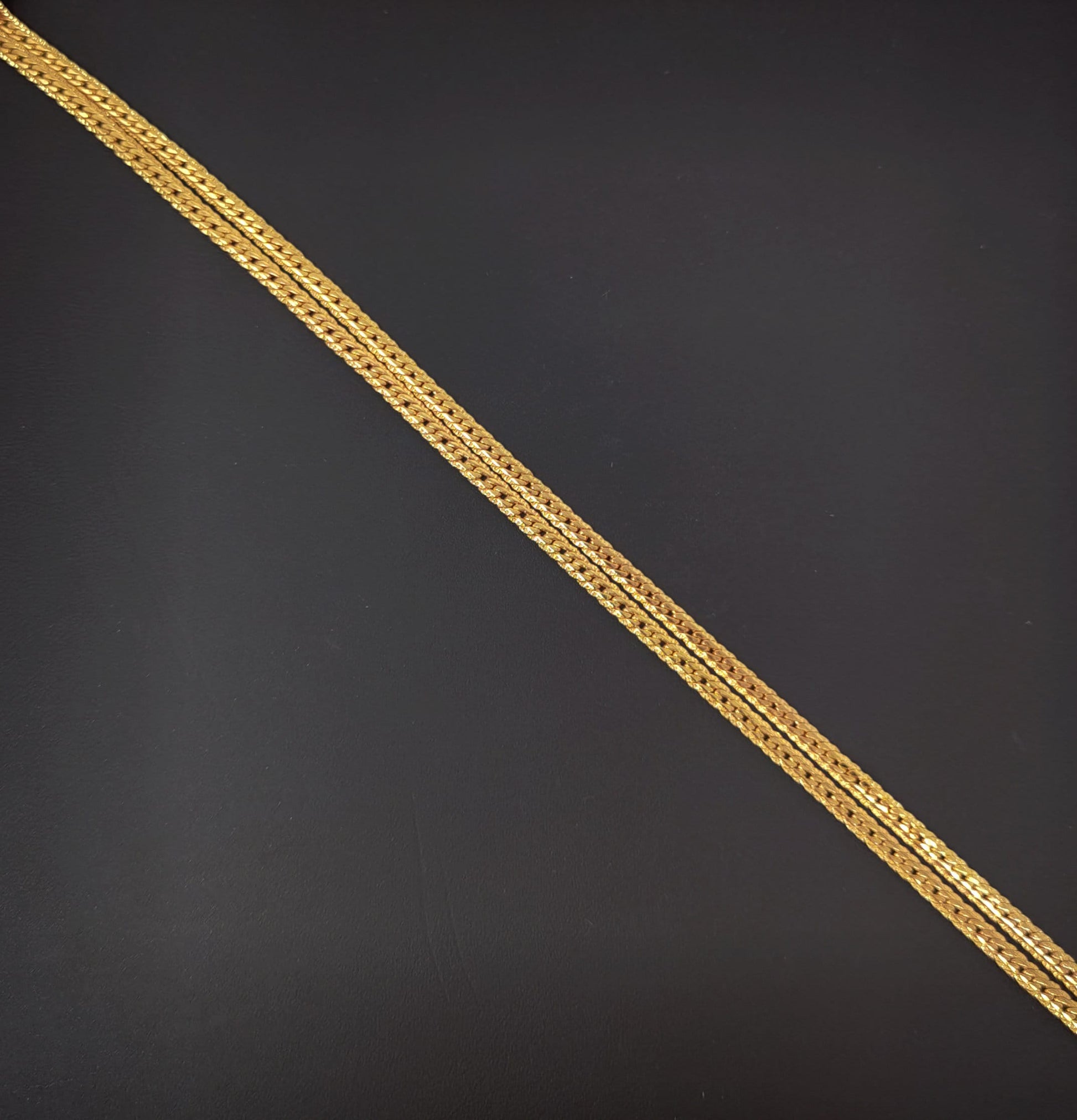 1pc 19.6'' Ready to Use 24K Gold Herringbone Curb Necklace Chain, Layer Curb Chain Dainty Necklace, For Pendant Charm Necklace, 468