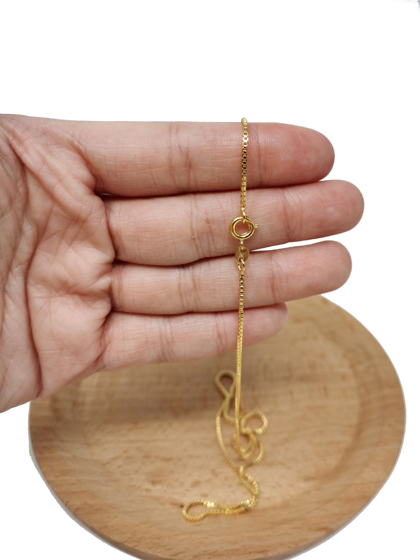 1pc 17.5'' ready to wear Gold Square Box Chain Necklace, Layering Dainty Box Chain For Jewelry Making Pendant Charm Supplies 294