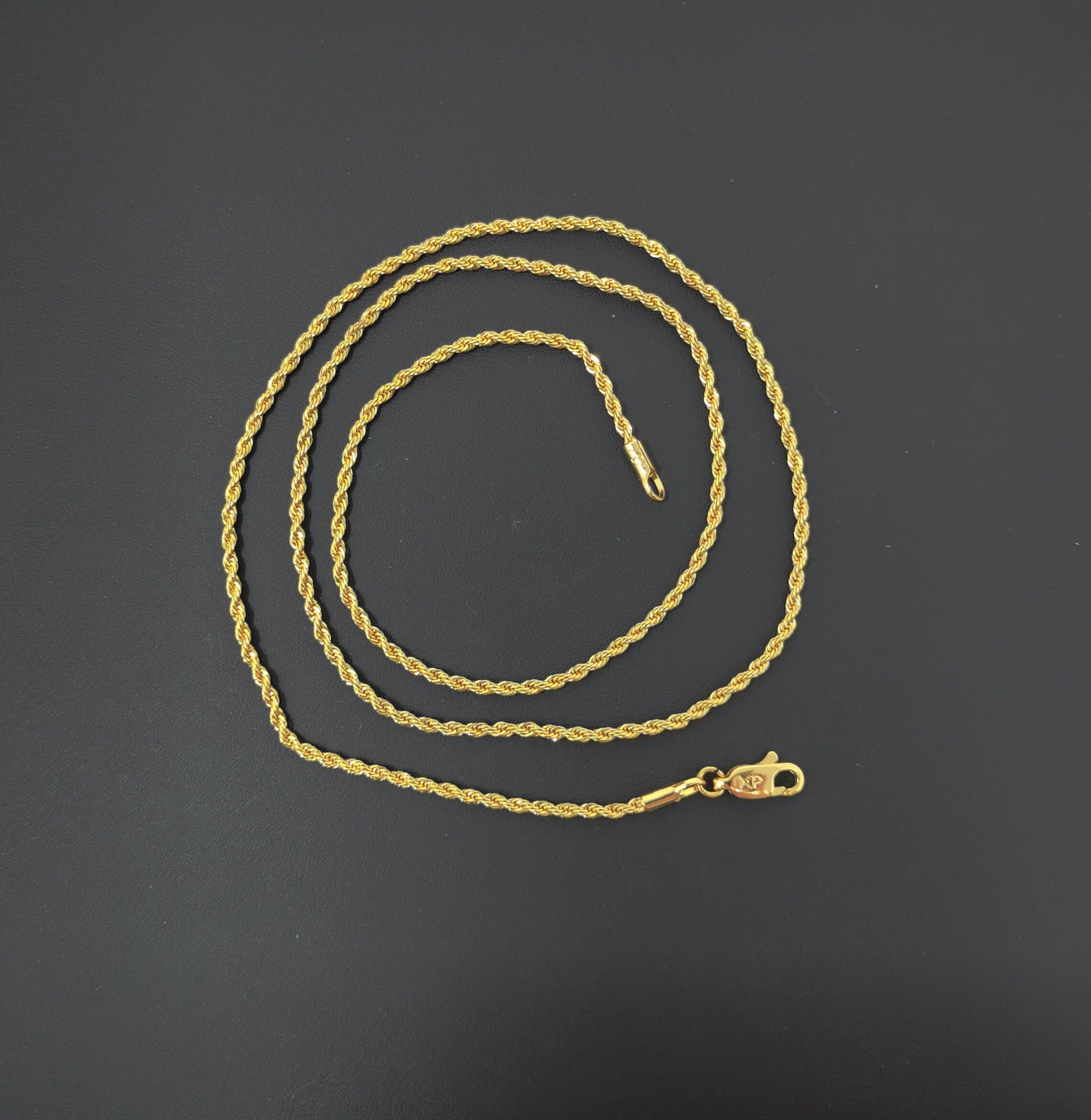 1pc 19.5'' Ready to Use 24K Gold Rope Necklace Chain, Layering Rope Chain Dainty Necklace, For Pendant Charm Necklace, CH-392