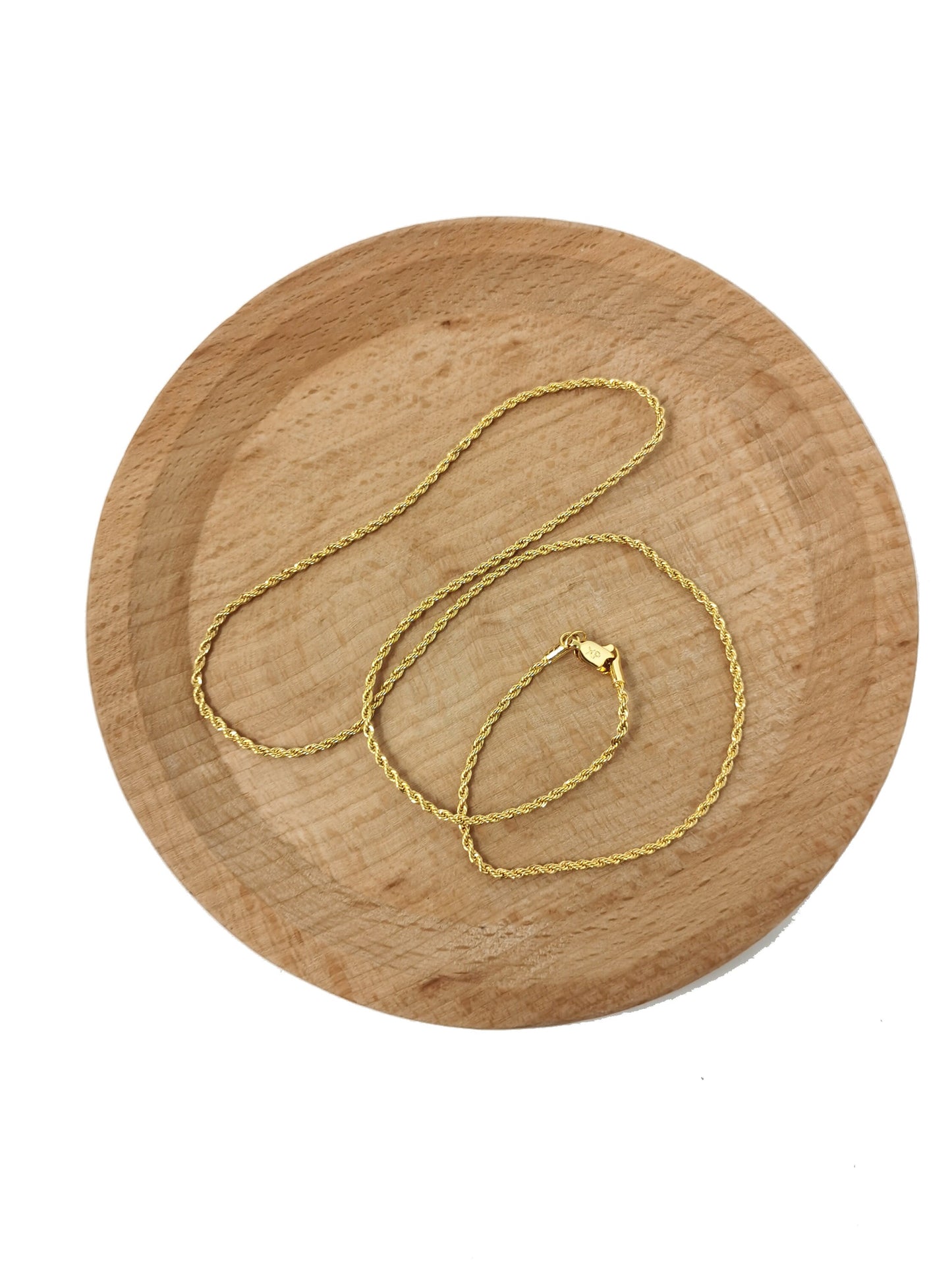 1pc 19.5'' Ready to Use 24K Gold Rope Necklace Chain, Layering Rope Chain Dainty Necklace, For Pendant Charm Necklace, CH-392