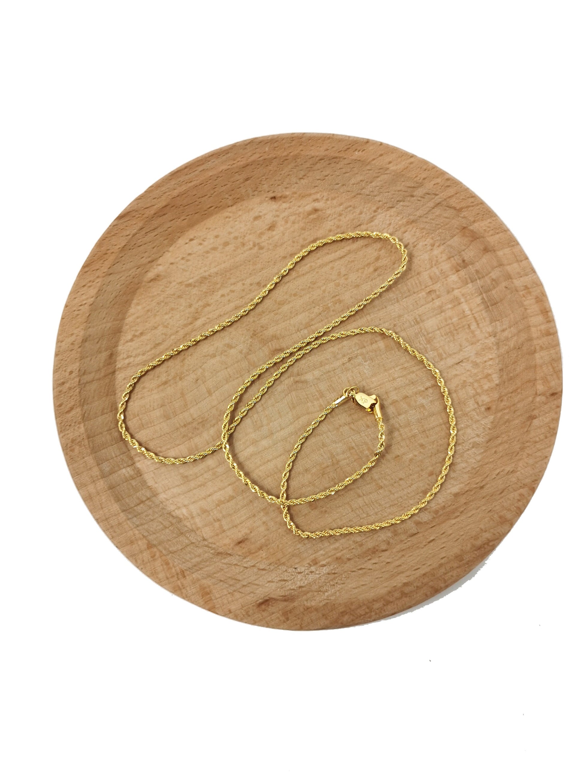1pc 19.5'' Ready to Use 24K Gold Rope Necklace Chain, Layering Rope Chain Dainty Necklace, For Pendant Charm Necklace, CH-392
