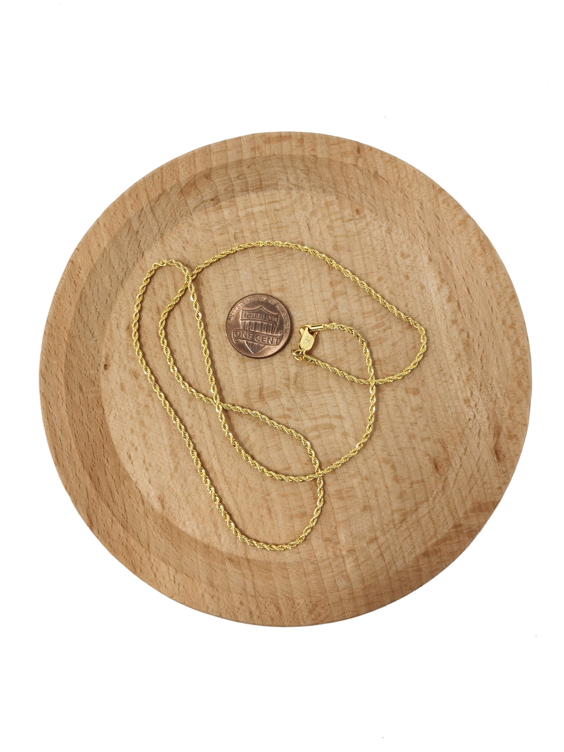 1pc 19.5'' Ready to Use 24K Gold Rope Necklace Chain, Layering Rope Chain Dainty Necklace, For Pendant Charm Necklace, CH-392