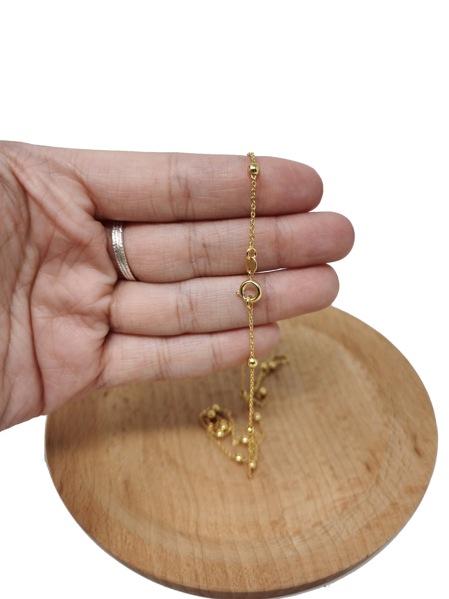 19.6'' Ready to Use 24K Gold Filled Thin Rolo Necklace Chain, Layering Ball Rolo Chain Dainty Necklace, For Pendant Charm Necklace,477/194
