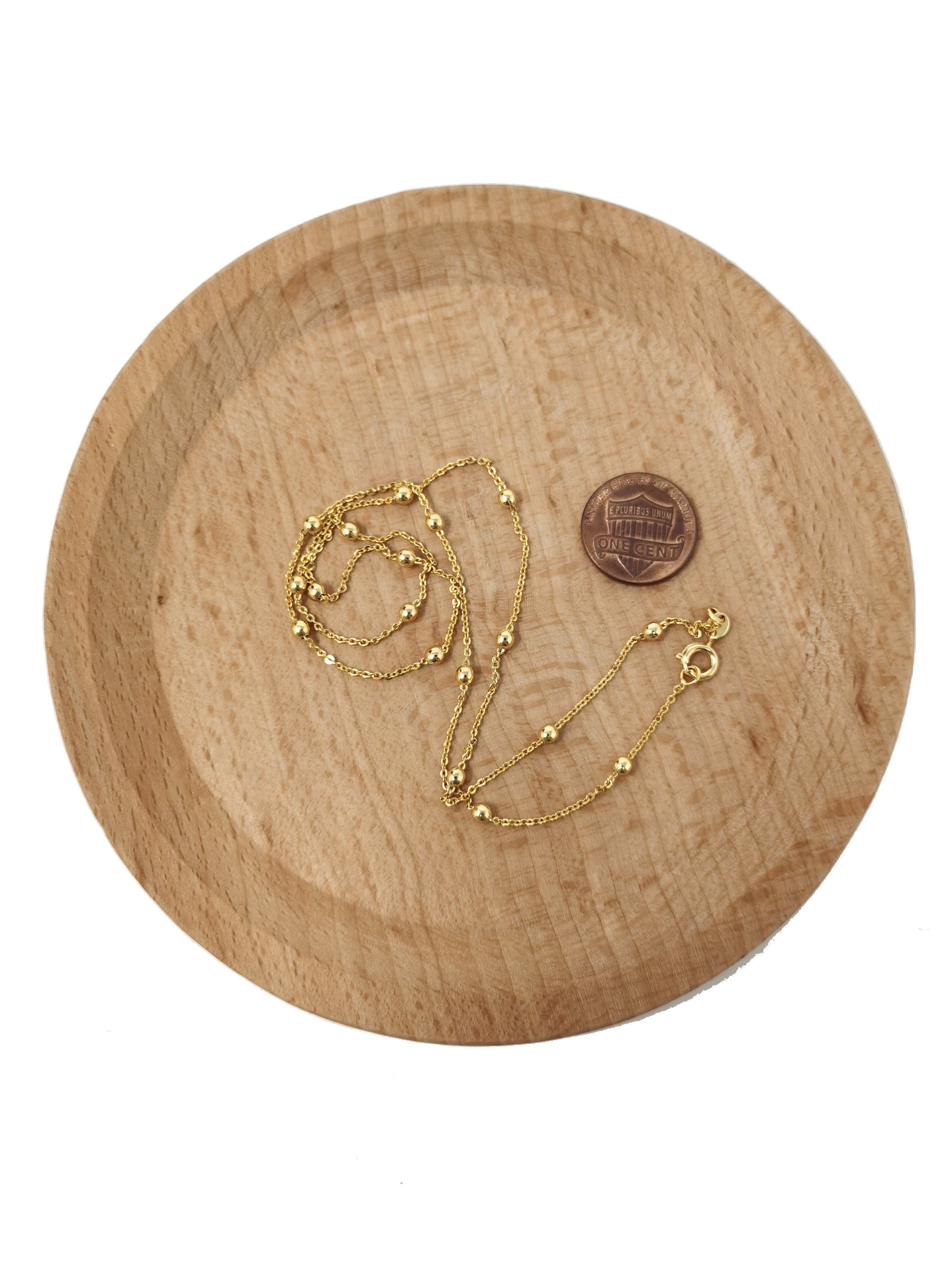 19.6'' Ready to Use 24K Gold Filled Thin Rolo Necklace Chain, Layering Ball Rolo Chain Dainty Necklace, For Pendant Charm Necklace,477/194