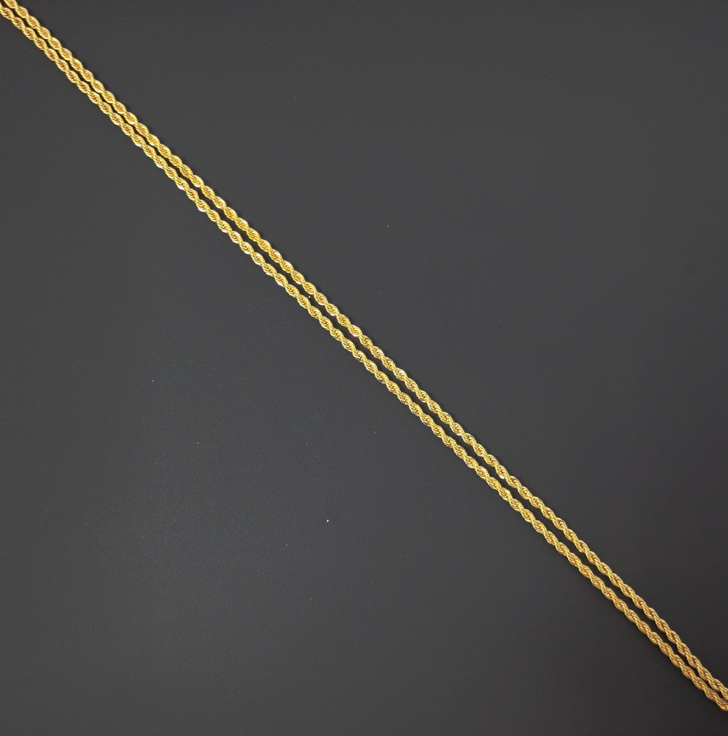 1pc 19.5'', 2mm Ready to Use 24K Gold Rope Necklace Chain, Layering Rope Chain Dainty Necklace, For Pendant Charm Necklace Making 392