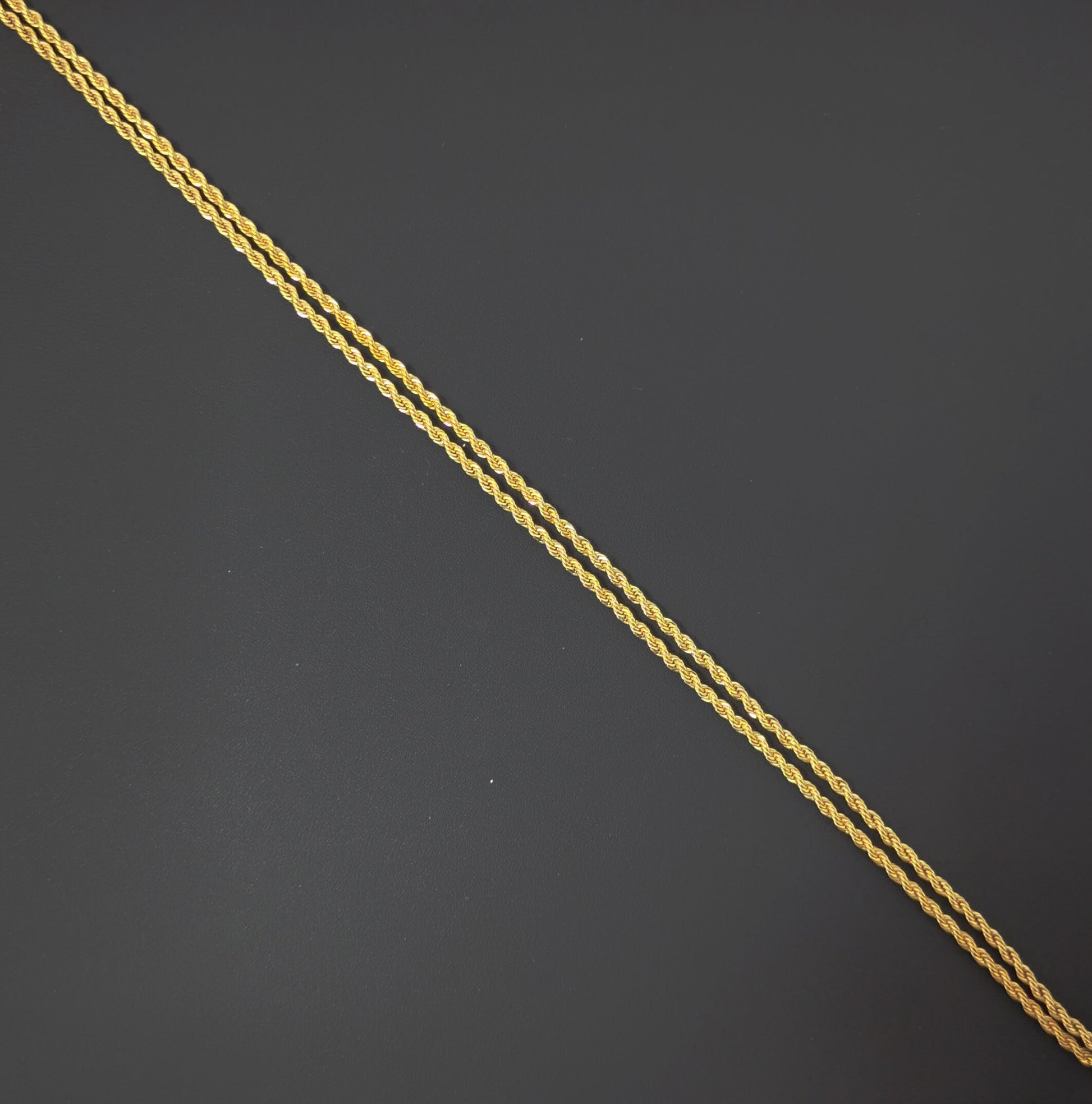 1pc 19.5'', 2mm Ready to Use 24K Gold Rope Necklace Chain, Layering Rope Chain Dainty Necklace, For Pendant Charm Necklace Making 392