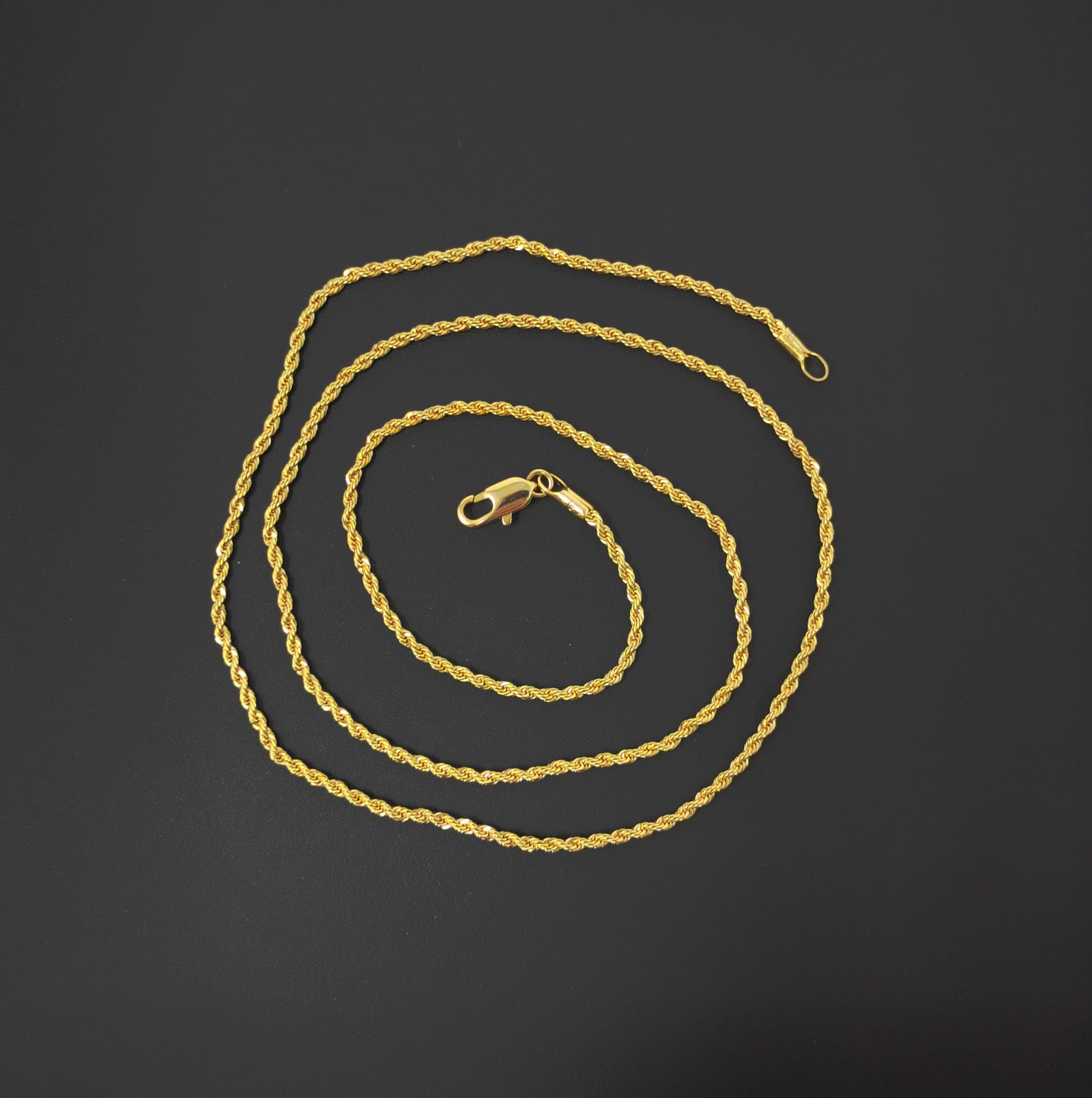 1pc 21.6'' Ready to Use 24K Gold Filled Rope Necklace Chain, Layering Rope Chain Dainty Necklace, For Pendant Charm Necklace Making, 489