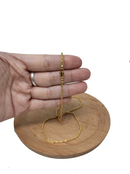 1pc 21.6'' Ready to Use 24K Gold Filled Rope Necklace Chain, Layering Rope Chain Dainty Necklace, For Pendant Charm Necklace Making, 489