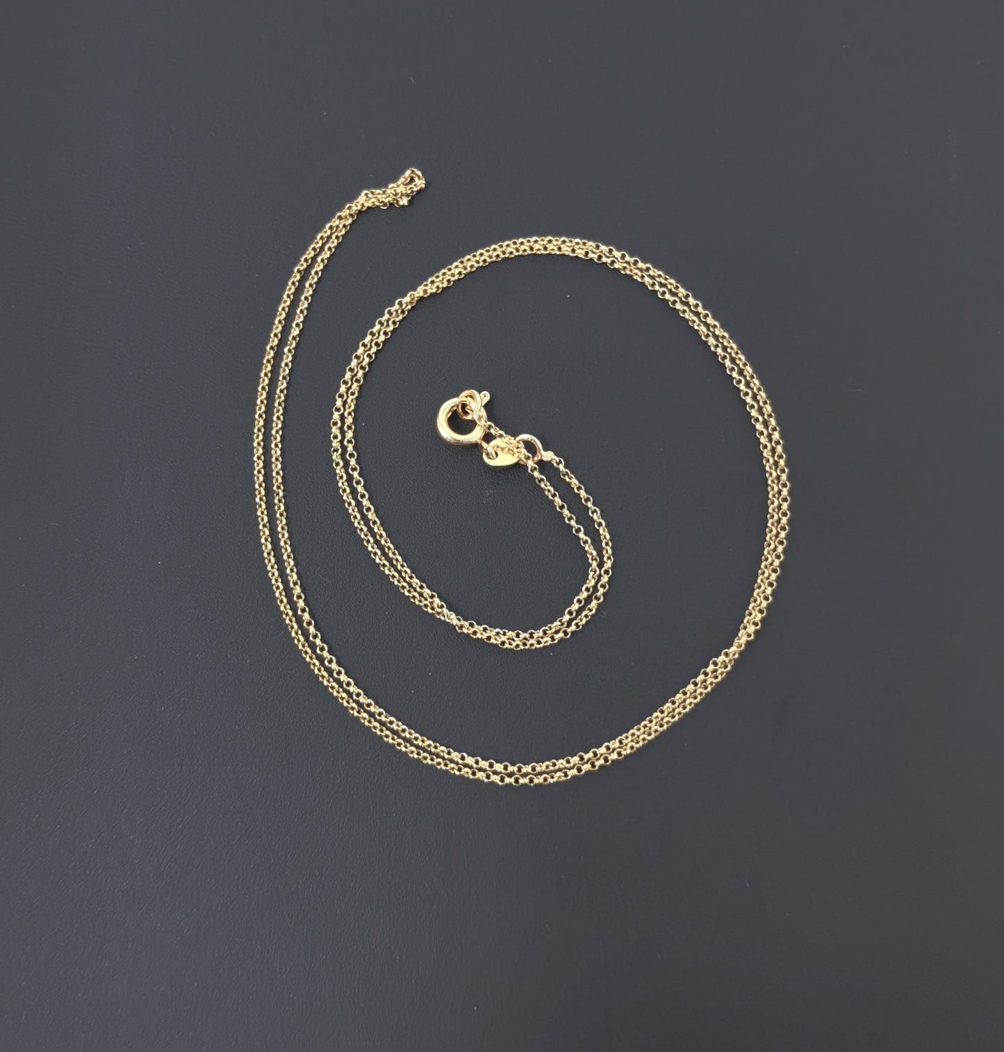 1pc 21.6'' Ready to Use 18K Gold Filled Thin Rolo Necklace Chain, Layering Rolo Chain Dainty Necklace, For Pendant Charm Necklace Making-490