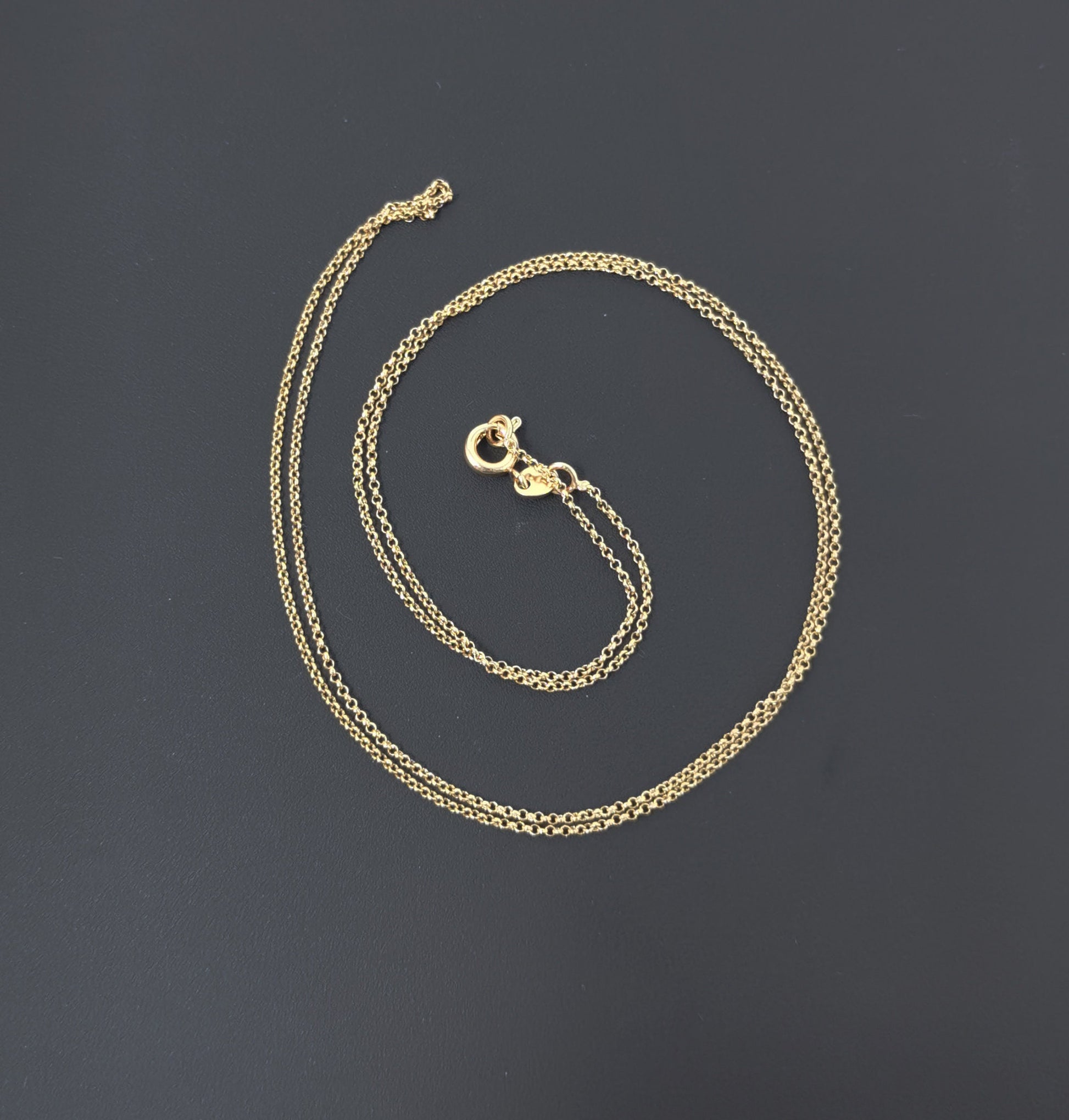 1pc 21.6'' Ready to Use 18K Gold Filled Thin Rolo Necklace Chain, Layering Rolo Chain Dainty Necklace, For Pendant Charm Necklace Making-490