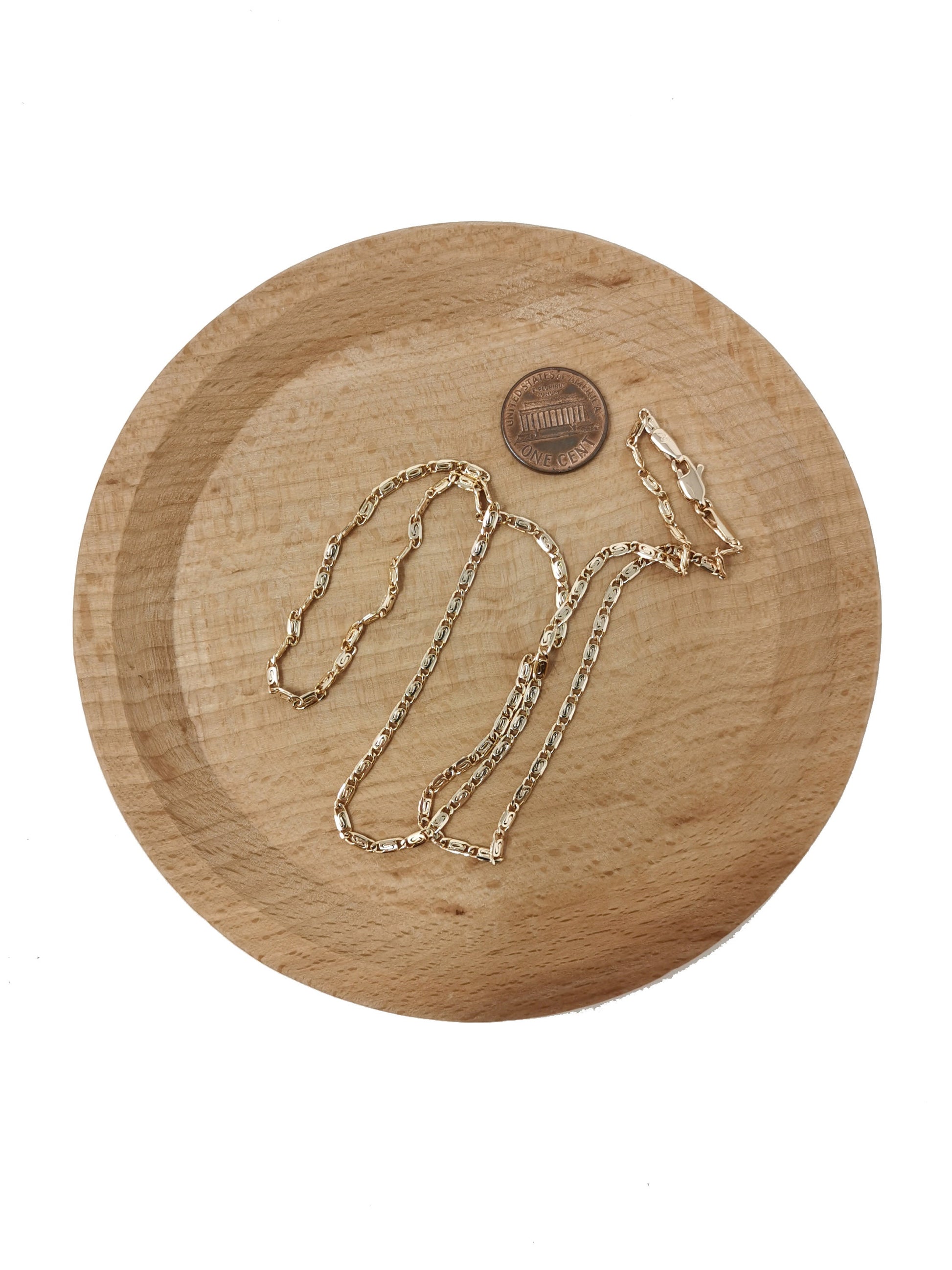 1pc 21.6'' Ready to Use Gold Unique Necklace Chain, Layering Unique Chain Dainty Necklace, Perfect for Pendant Charm Necklace, 491