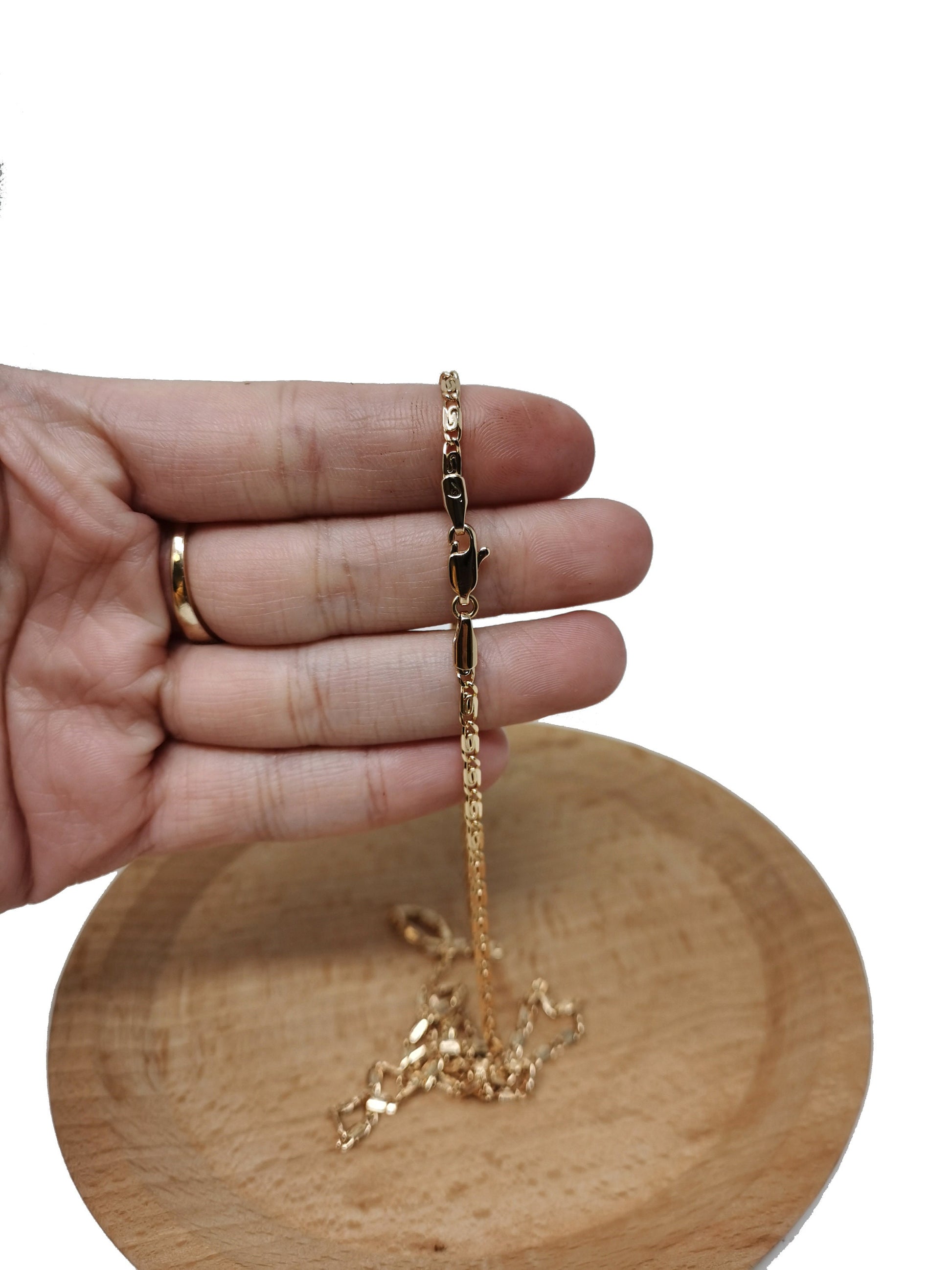 1pc 21.6'' Ready to Use Gold Unique Necklace Chain, Layering Unique Chain Dainty Necklace, Perfect for Pendant Charm Necklace, 491