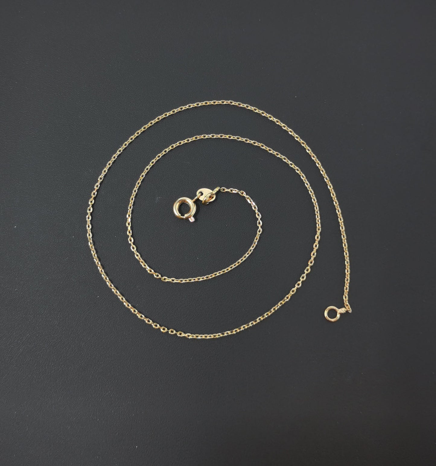 1pc 13.7'' Ready to Use 18K Gold Filled Thin Rolo Necklace Chain, Layering Rolo Chain Dainty Necklace, For Pendant Charm Necklace Making 497