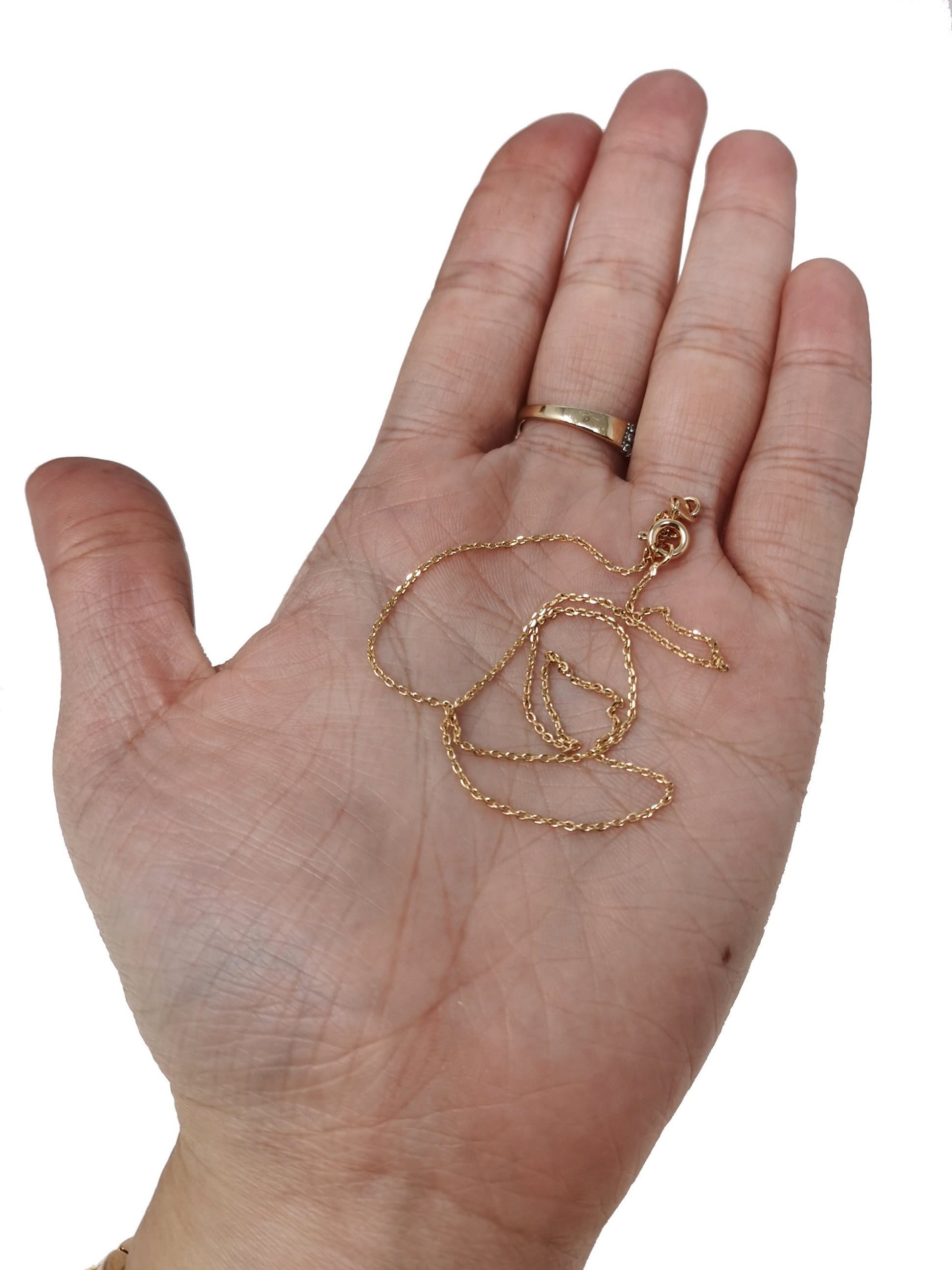 1pc 13.7'' Ready to Use 18K Gold Filled Thin Rolo Necklace Chain, Layering Rolo Chain Dainty Necklace, For Pendant Charm Necklace Making 497