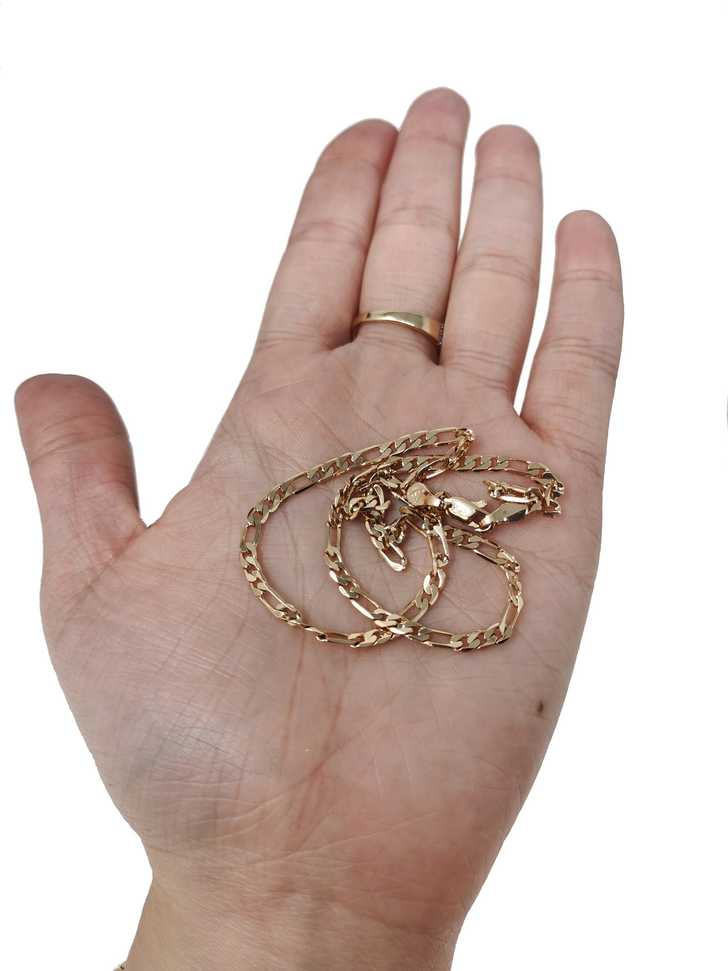 1pc 17.5'' 18K Ready to Use Gold Figaro Necklace Chain,Layering Figaro Chain Dainty Necklace,Perfect for Pendant CharmNecklace CH-331