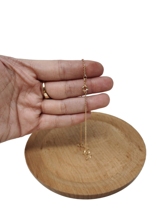 1pc 13.7'' Ready to Use 18K Gold Filled Thin Rolo Necklace Chain, Layering Rolo Chain Dainty Necklace,For Pendant Charm Necklace Making, 502