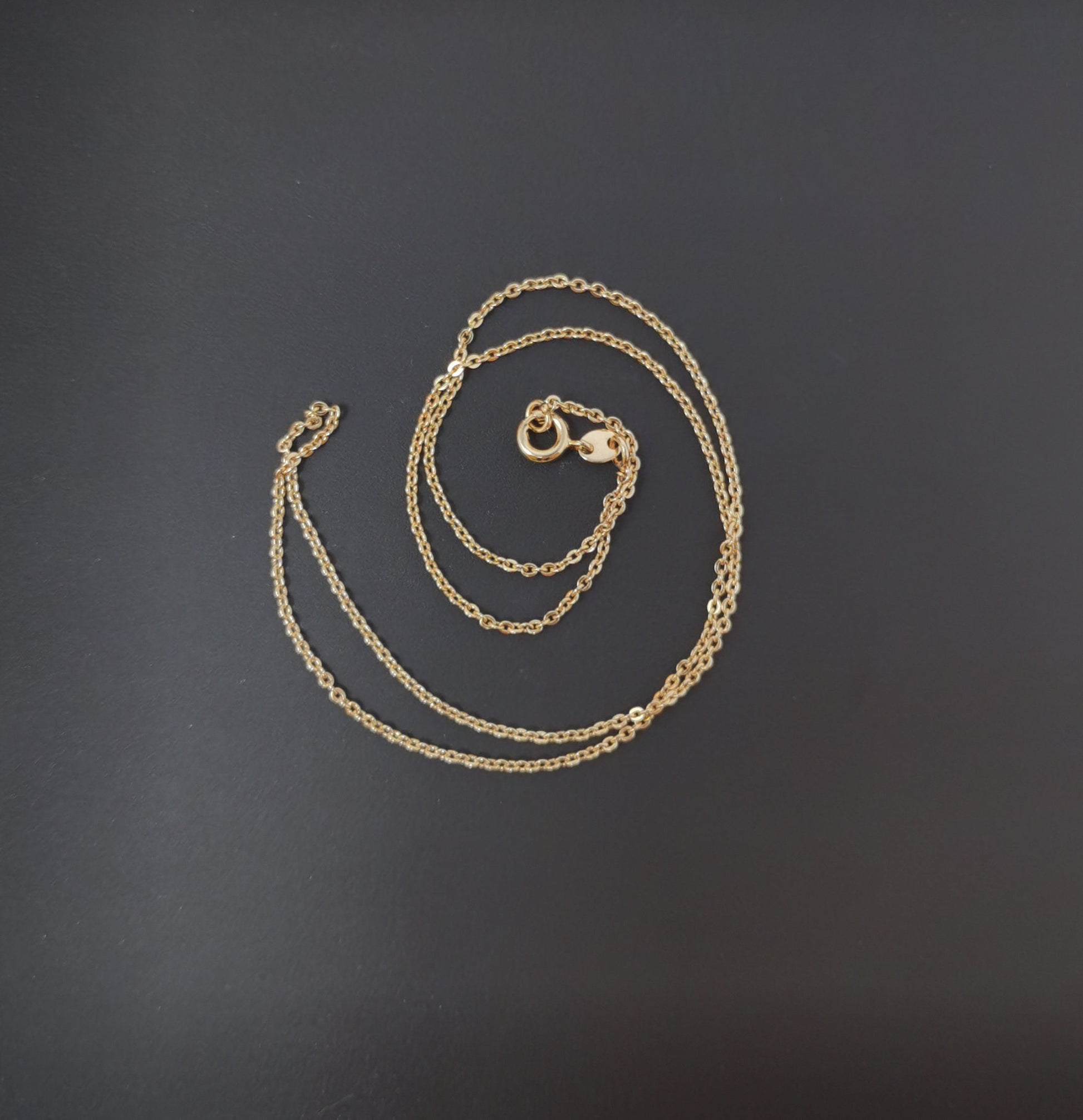 1pc 15.7'' Ready to Use 18K Gold Filled Thin Rolo Necklace Chain, Layering Rolo Chain Dainty Necklace,For Pendant Charm Necklace Making, 505