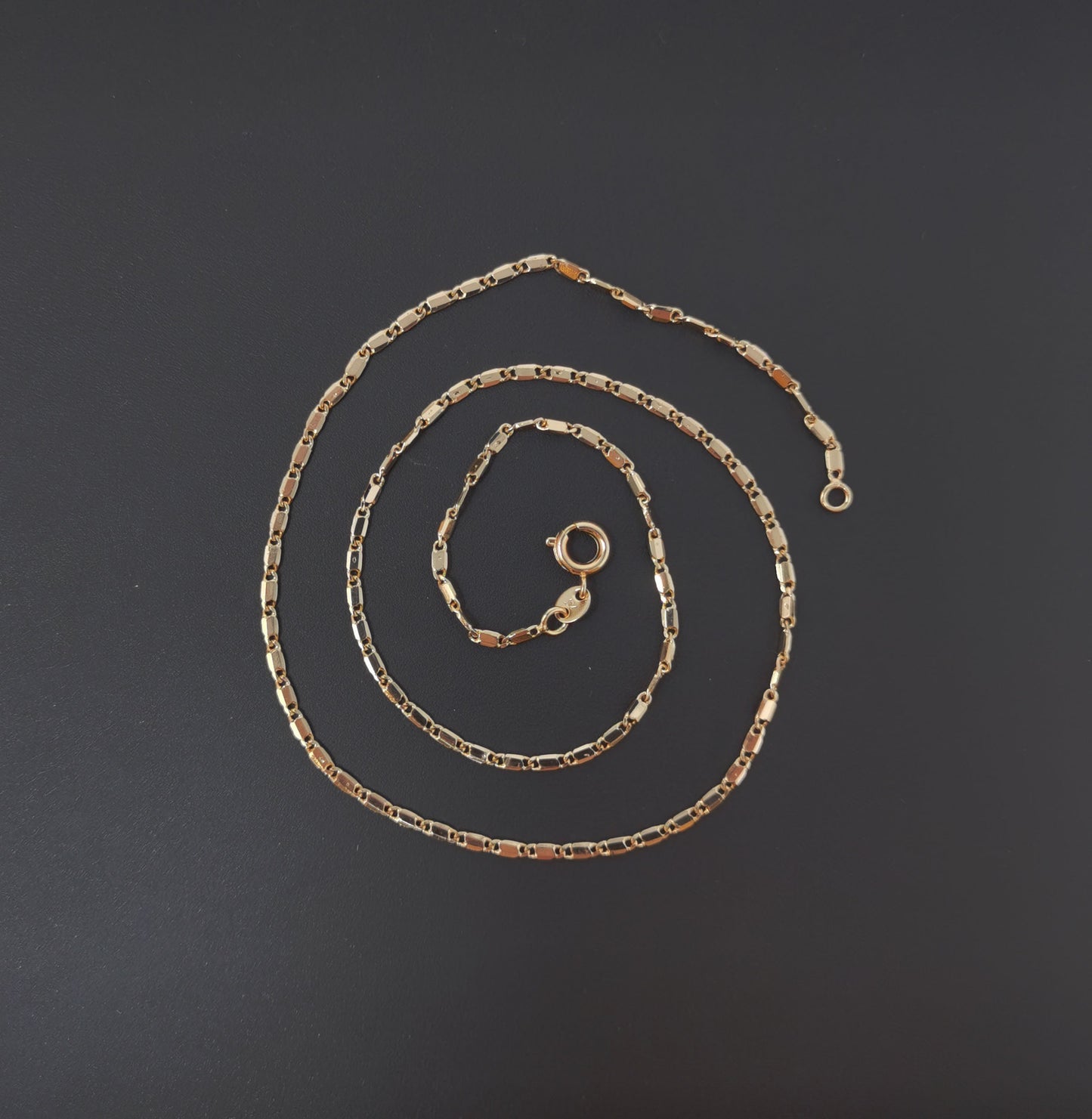 1pc 15.7'' Ready to Use 18K Gold Filled Unique Necklace Chain, Layering Plate Lock Chain Dainty Necklace, for Pendant Charm Necklace, 511