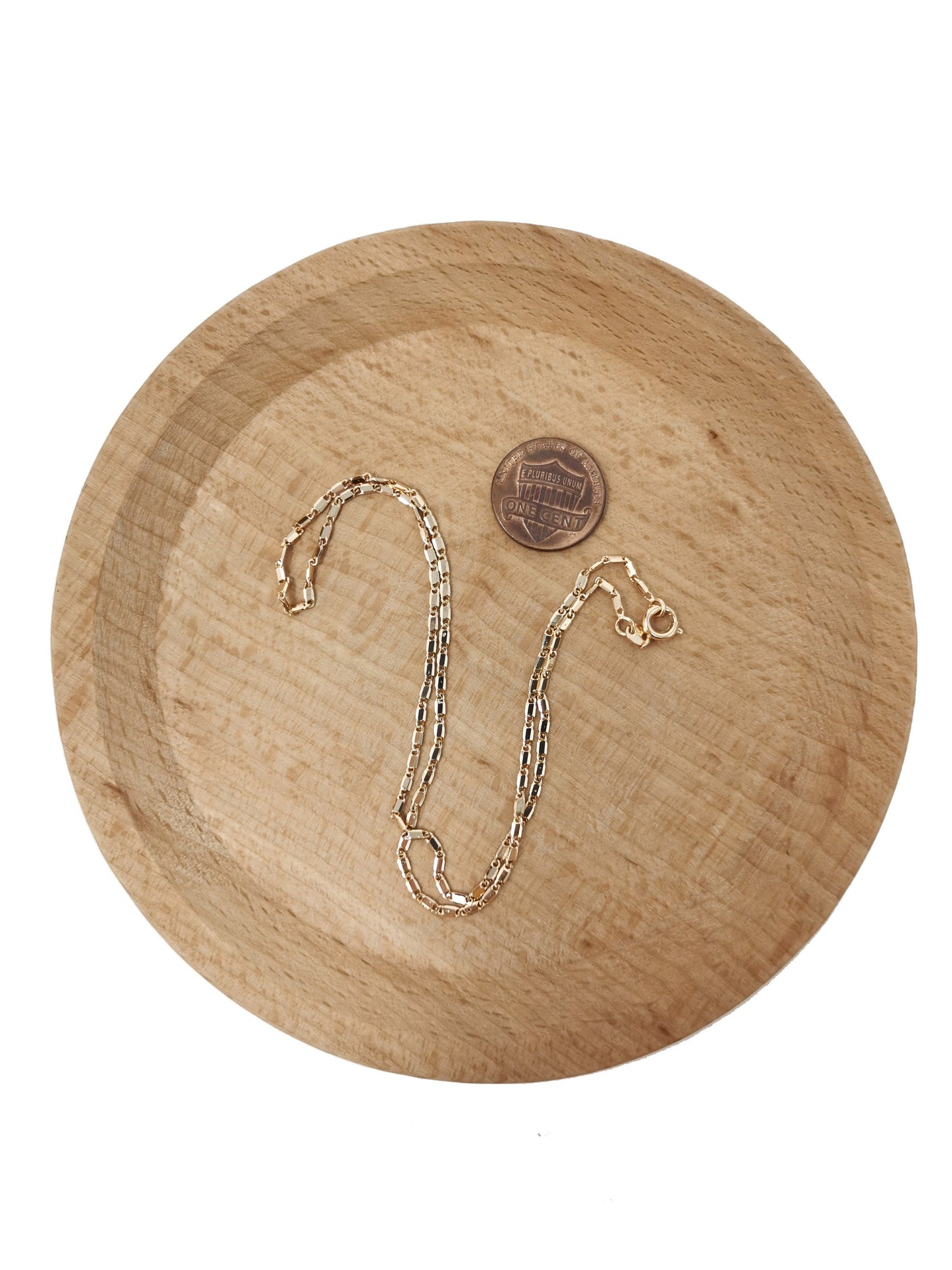1pc 15.7'' Ready to Use 18K Gold Filled Unique Necklace Chain, Layering Plate Lock Chain Dainty Necklace, for Pendant Charm Necklace, 511