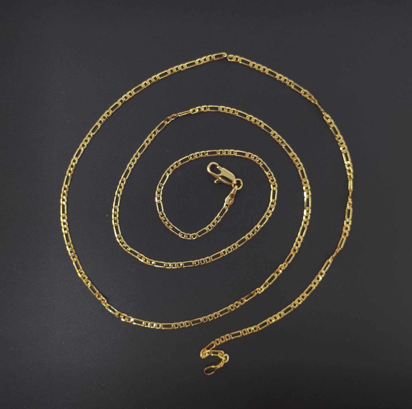 1pc 23.5'' Ready to Use Gold Figaro Necklace Chain, Layering Figaro Chain Dainty Necklace, Perfect for Pendant Charm Necklace, 520