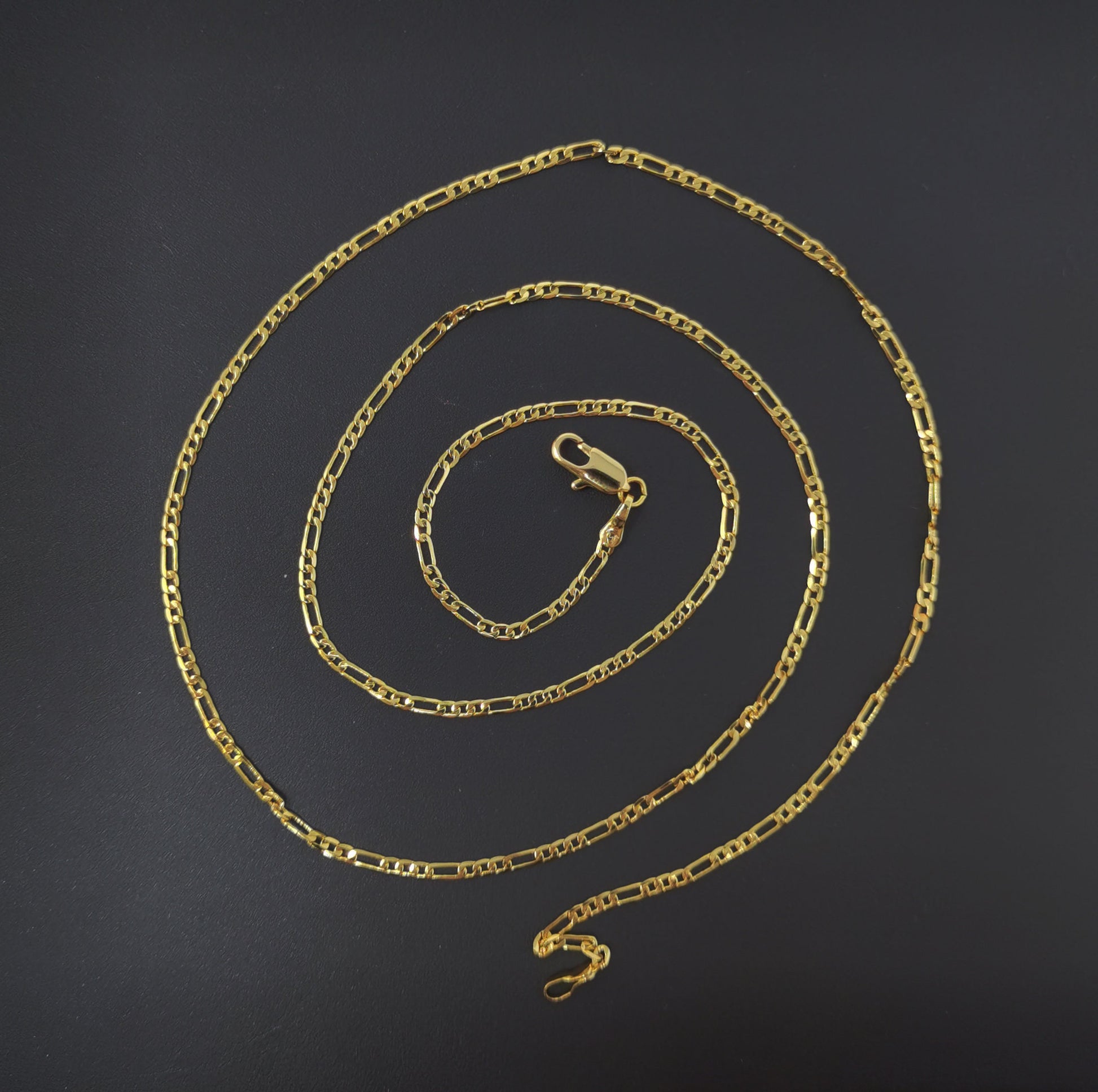 1pc 23.5'' Ready to Use Gold Figaro Necklace Chain, Layering Figaro Chain Dainty Necklace, Perfect for Pendant Charm Necklace, 520