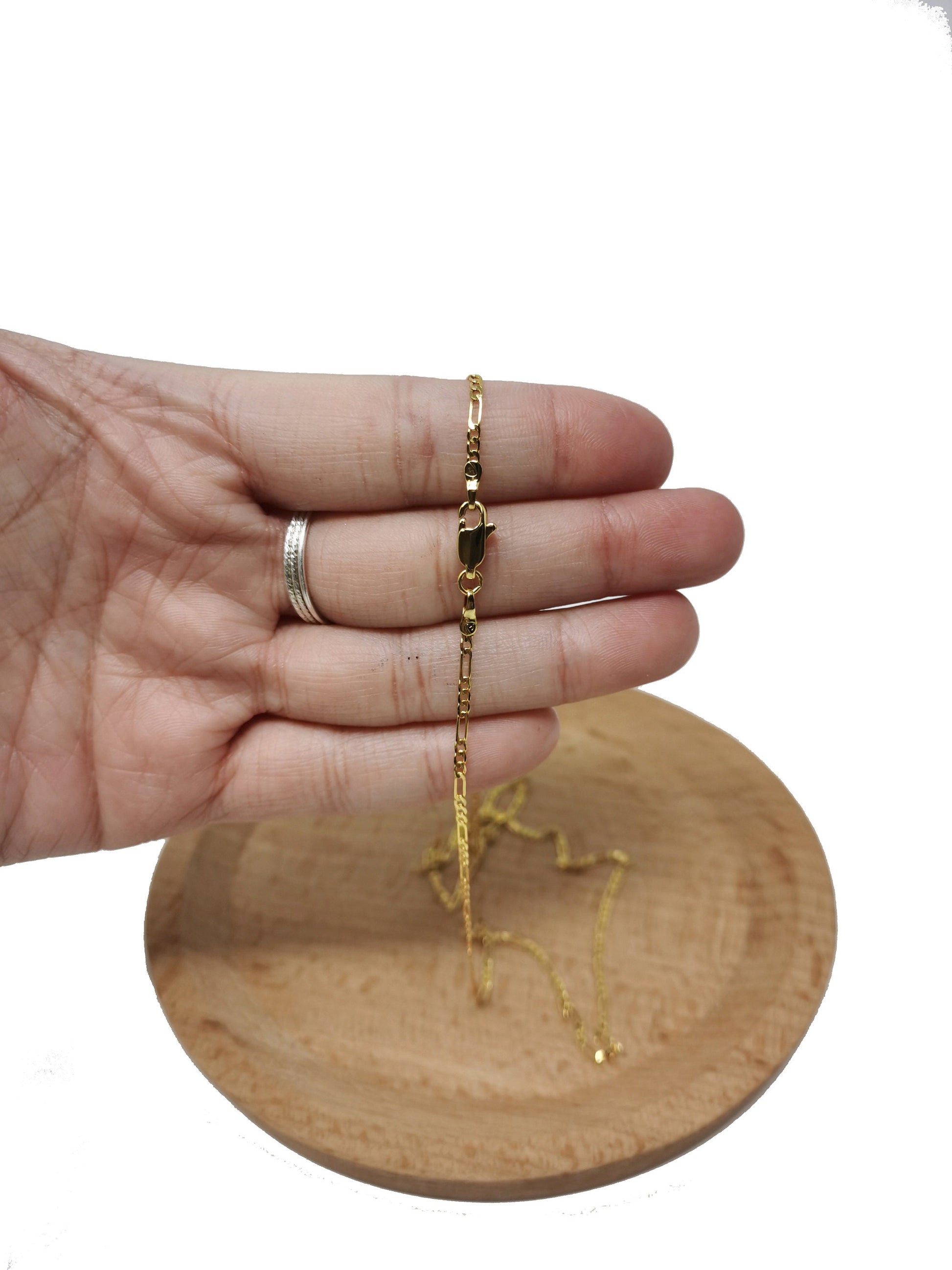 1pc 13.9'' Ready to Use Gold Figaro Necklace Chain, Layering Figaro Chain Dainty Necklace, Perfect for Pendant Charm Necklace, 855