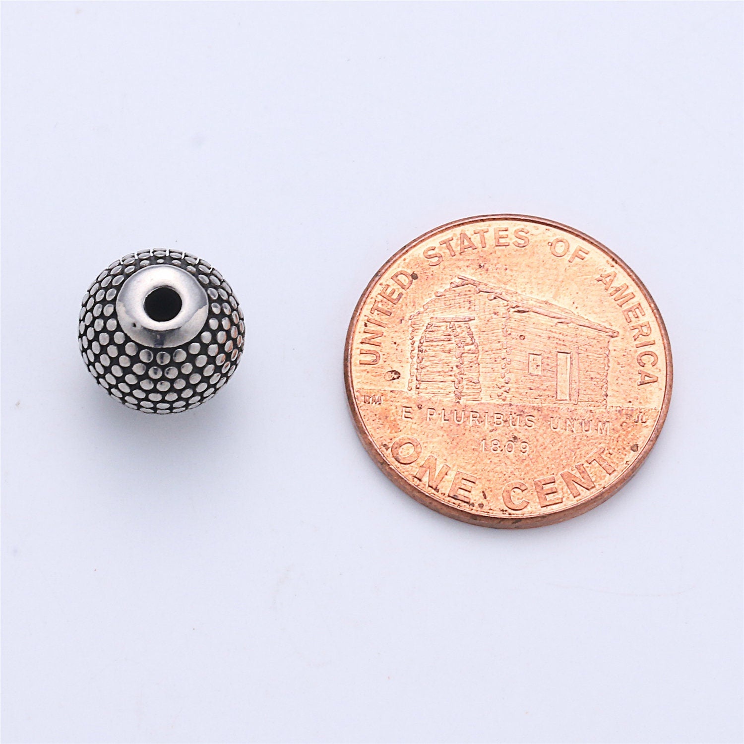 1pc Stainless Steel Disco Ball Charm Spacer Bead, for DIY Jewelry Making European Charms Beaded Bracelet, Bead Size 11x10mm B-432