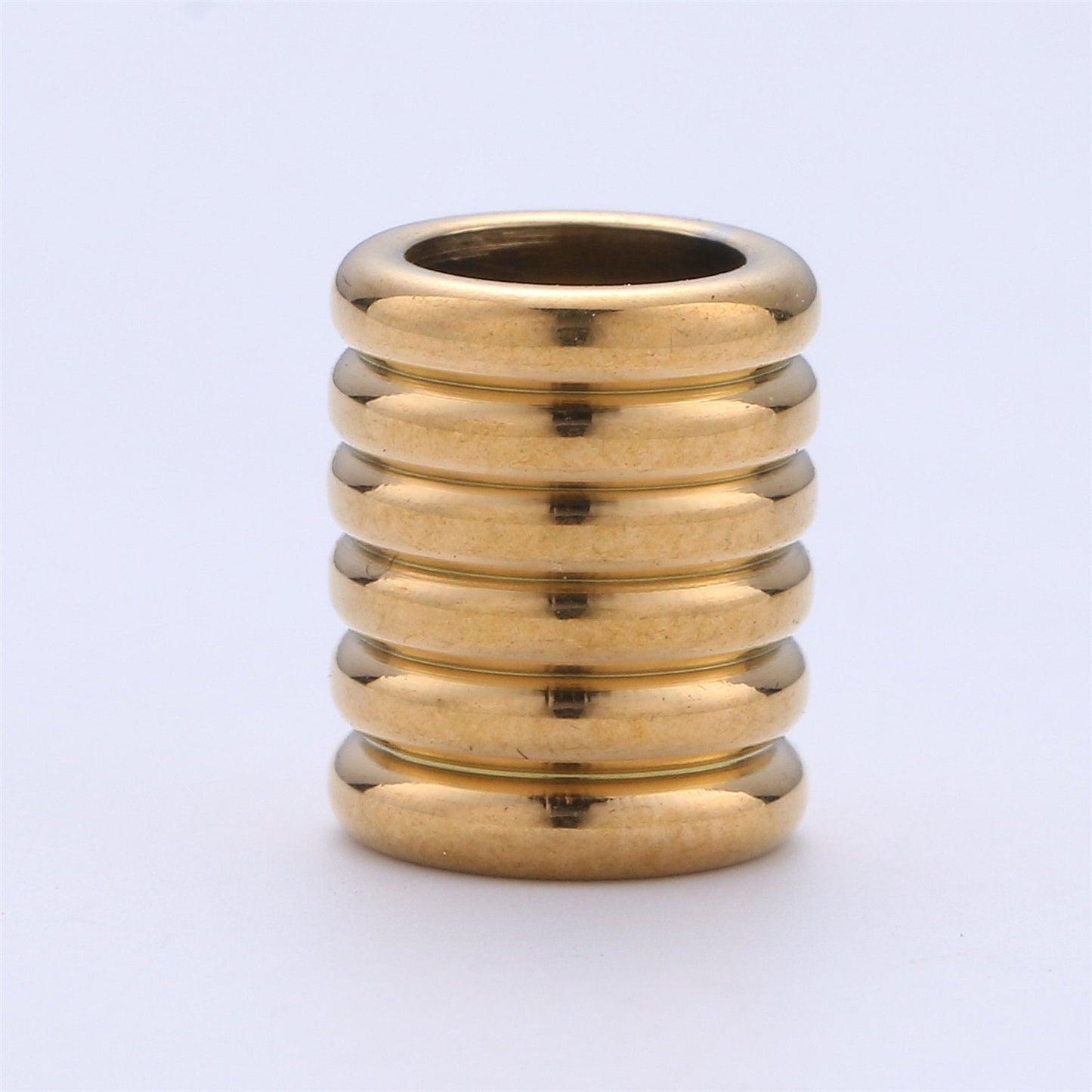 1pc Stainless Steel Gold Large Hole Wheel Pattern Spacer Bead, for DIY Jewelry Making European Charms Beaded Bracelet, Size 11x8mm Hole 4mm