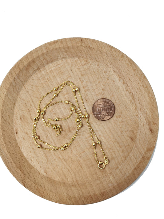 1pc 23.5 inches Gold Ball Satellite Necklace Chain,Satellite Gold Satellite Choker Chain,Spring Ring Clasp for DIY chain 393