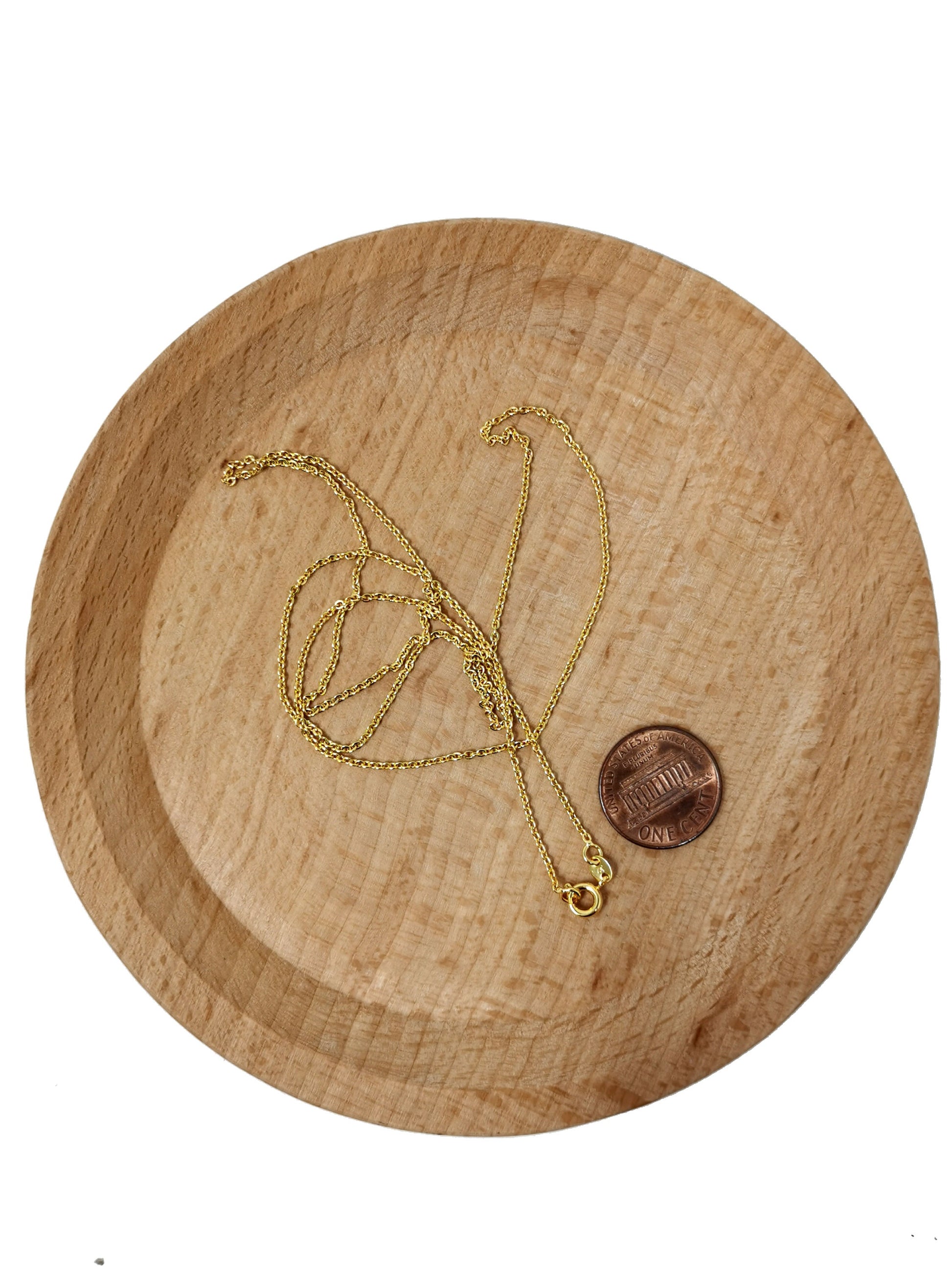 1pc 23.5'' Ready to Use 24K Gold Filled Cable Rolo Necklace Chain, Layering Cable Chain Dainty Necklace, For Pendant Charm Necklace, 397