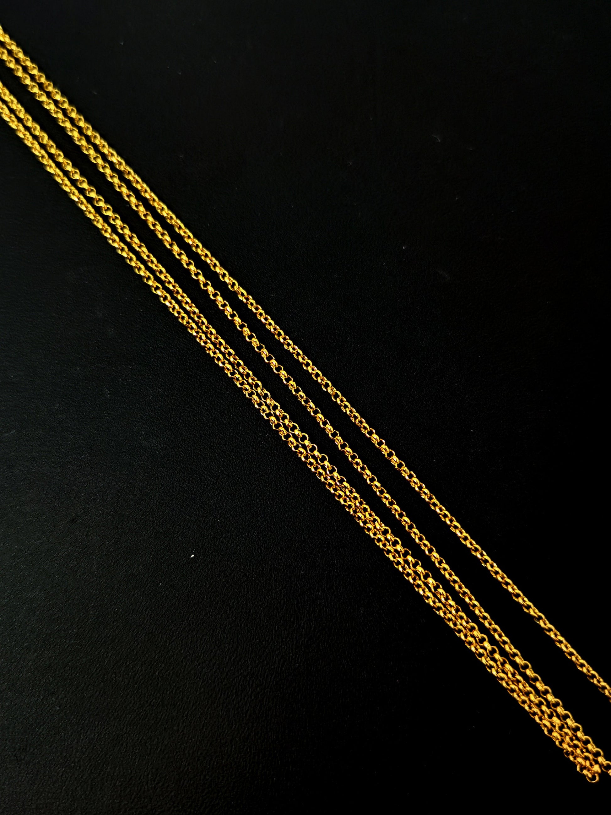 23.5'' Ready to Use 24K Gold Filled Cable Rolo Necklace Chain, Layering Cable Chain Rolo Dainty Necklace, For Pendant Charm Necklace, 398