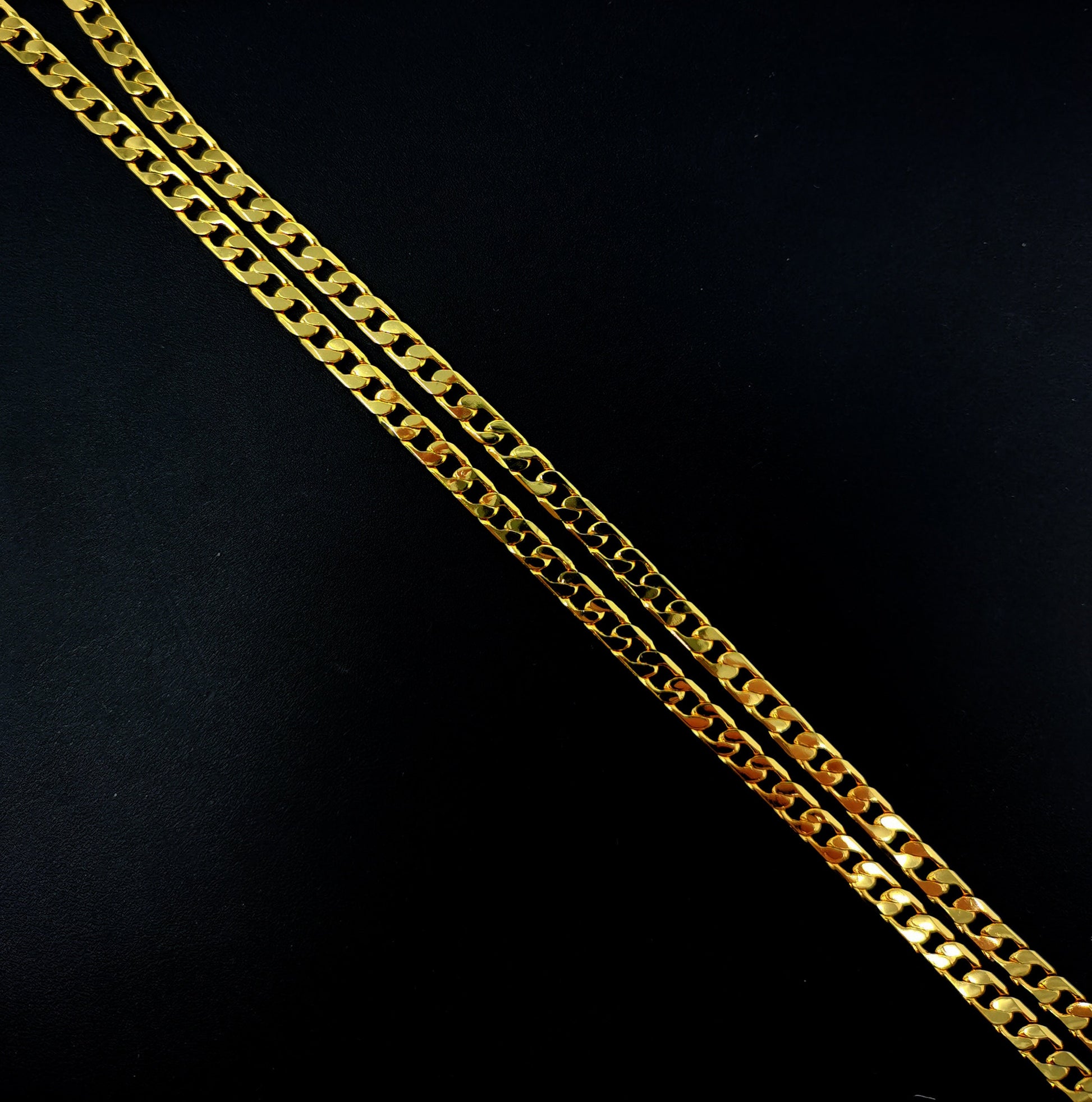 1pc 23.5'' Ready to Use 24K Gold Filled Cuban CurbNecklace ChainLayer Cuban Curb Chain Dainty Necklace,ForPendant Charm Necklace Making, 416