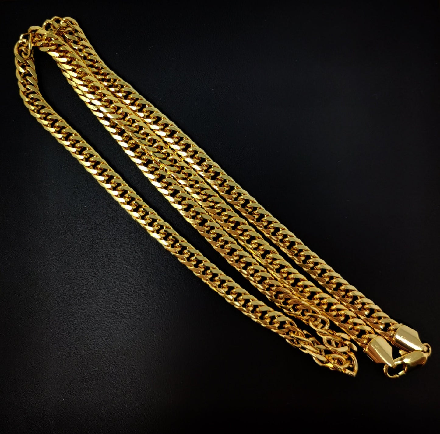1pc 23.5'' Ready to Use 24K Gold Filled Cuban Curb Necklace Chain, Layer Cuban Curb Chain Dainty Necklace, Pendant Charm Necklace Making-417