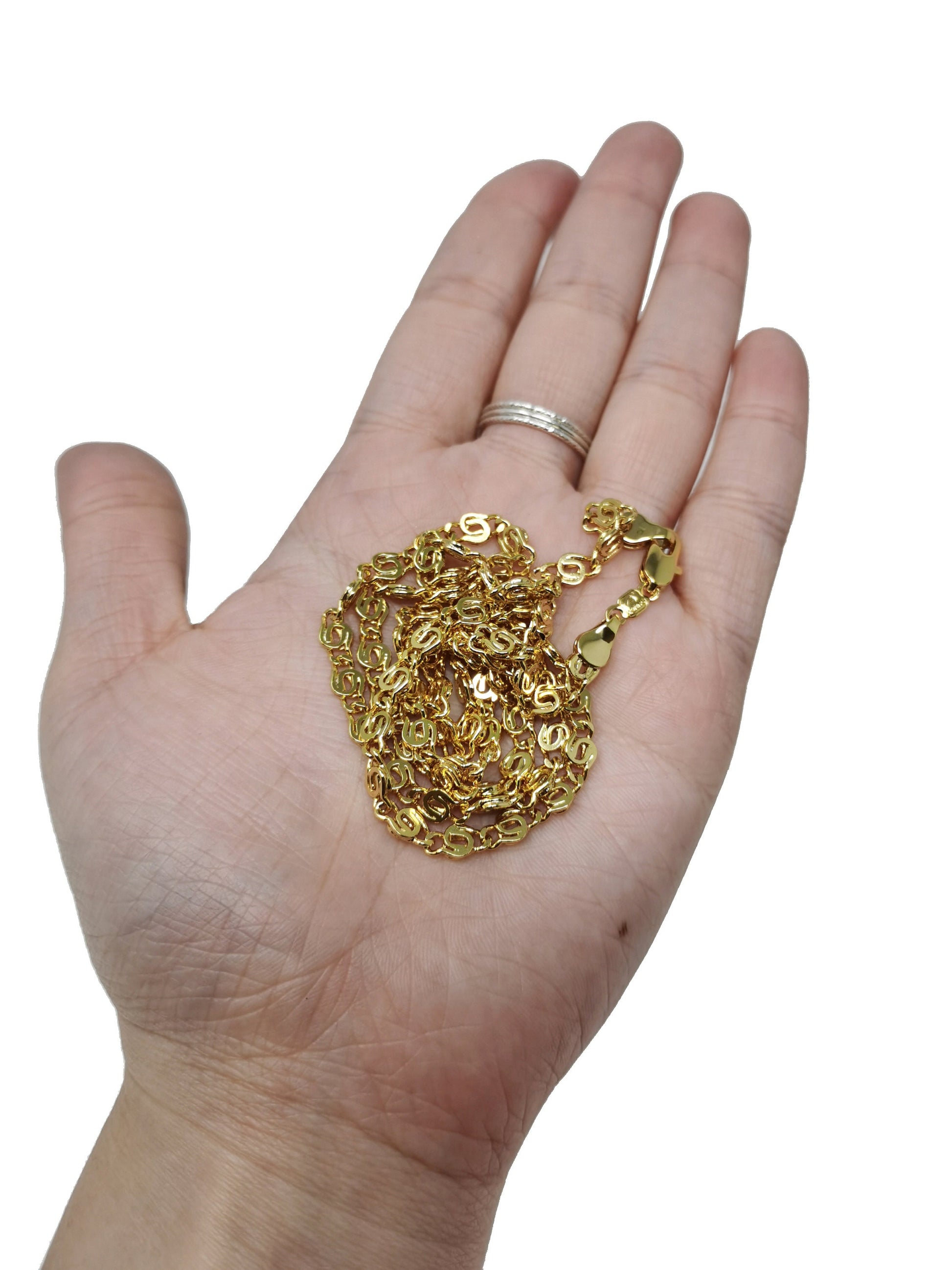 1pc 24k Gold Filled 23.5'' Ready to Use Gold Filled Unique Necklace Chain, Layering Unique Chain Dainty Necklace, for DIY Necklace, 420