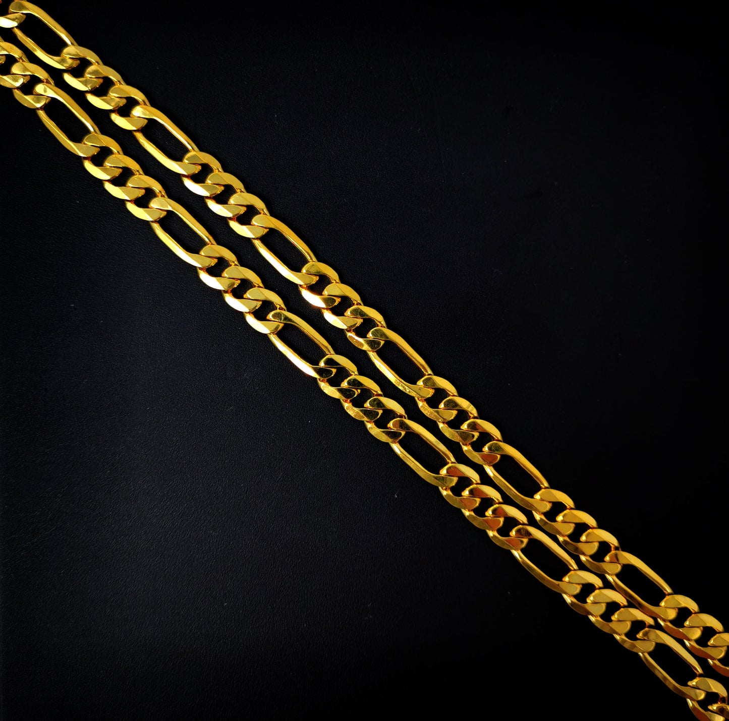 1pc 23.5'' Ready to Use Gold Figaro Necklace Chain,0.7mmx3.2mm Layering Unique Chain Necklace,Perfect for Pendant Charm Necklace,423