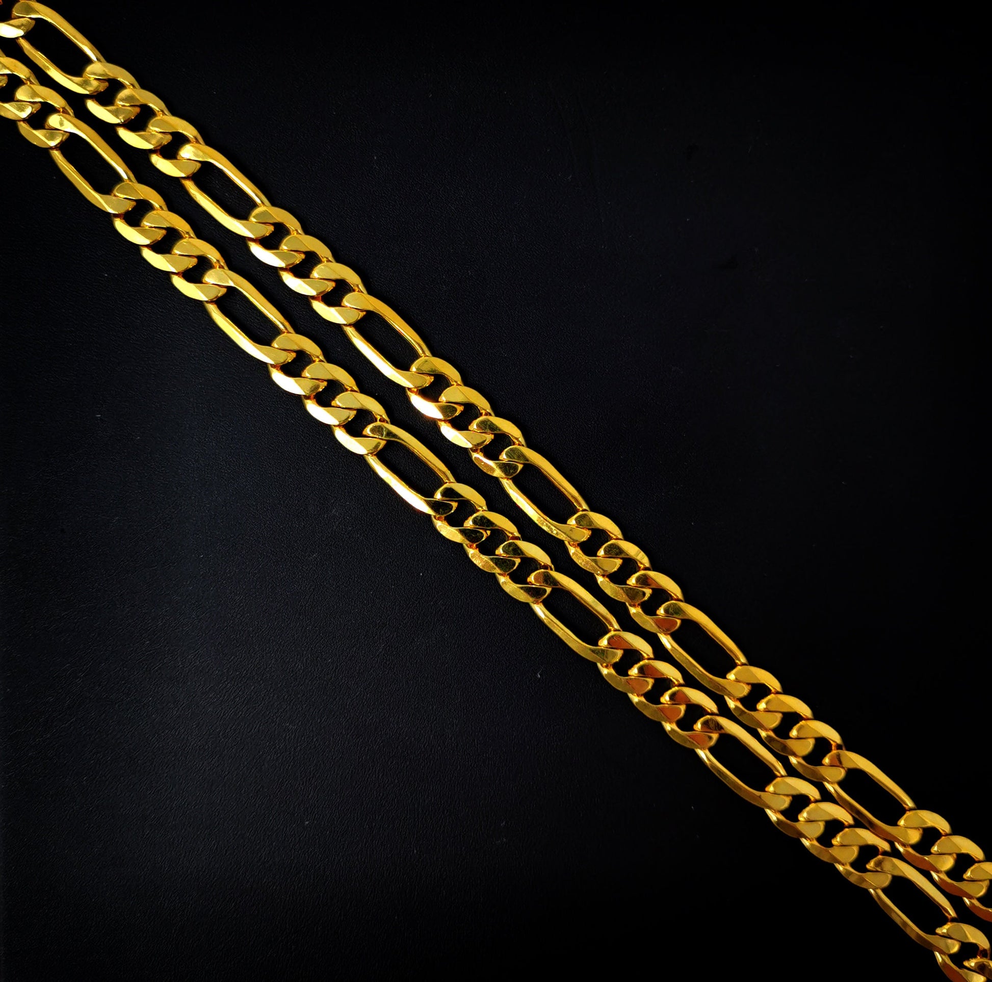 1pc 23.5'' Ready to Use Gold Figaro Necklace Chain,0.7mmx3.2mm Layering Unique Chain Necklace,Perfect for Pendant Charm Necklace,423