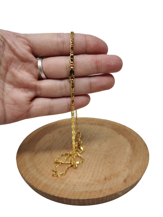 1pc 23.5'' Ready to Use Gold Filled Unique Necklace Chain, Layering Unique Chain Dainty Necklace, Perfect for Pendant Charm Necklace,CH- 424