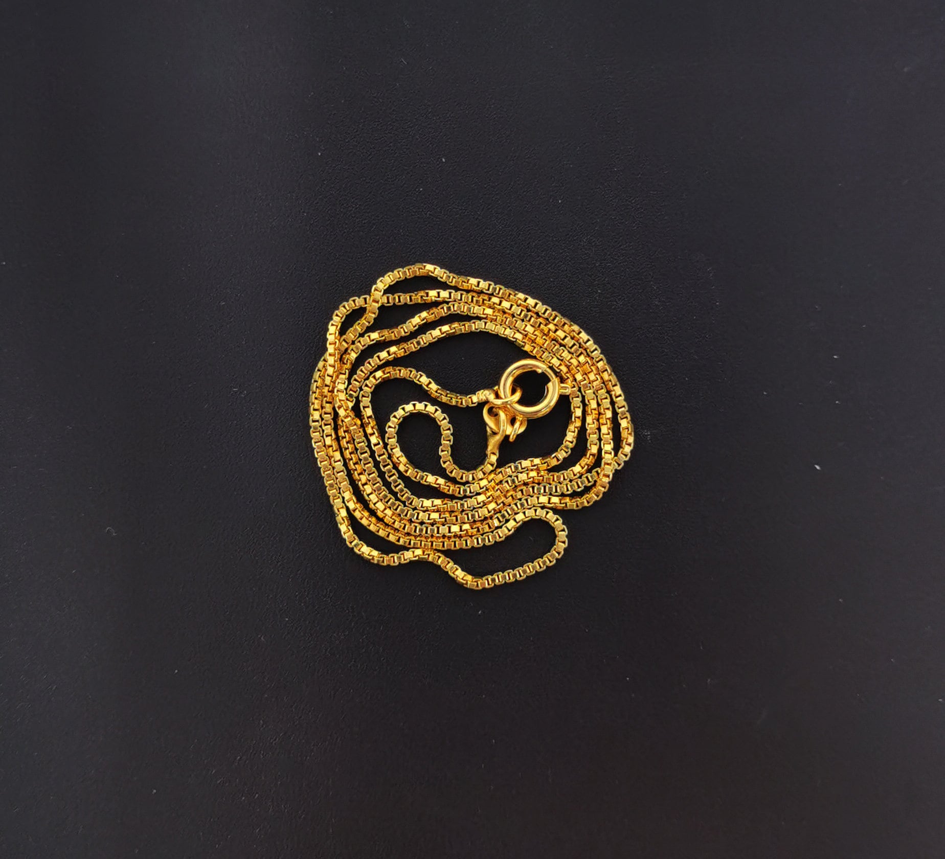 1pc 18'' ready to wear Gold Square Box Chain Necklace, Layering Dainty Box Chain For Jewelry Making with Pendant Charm ,968