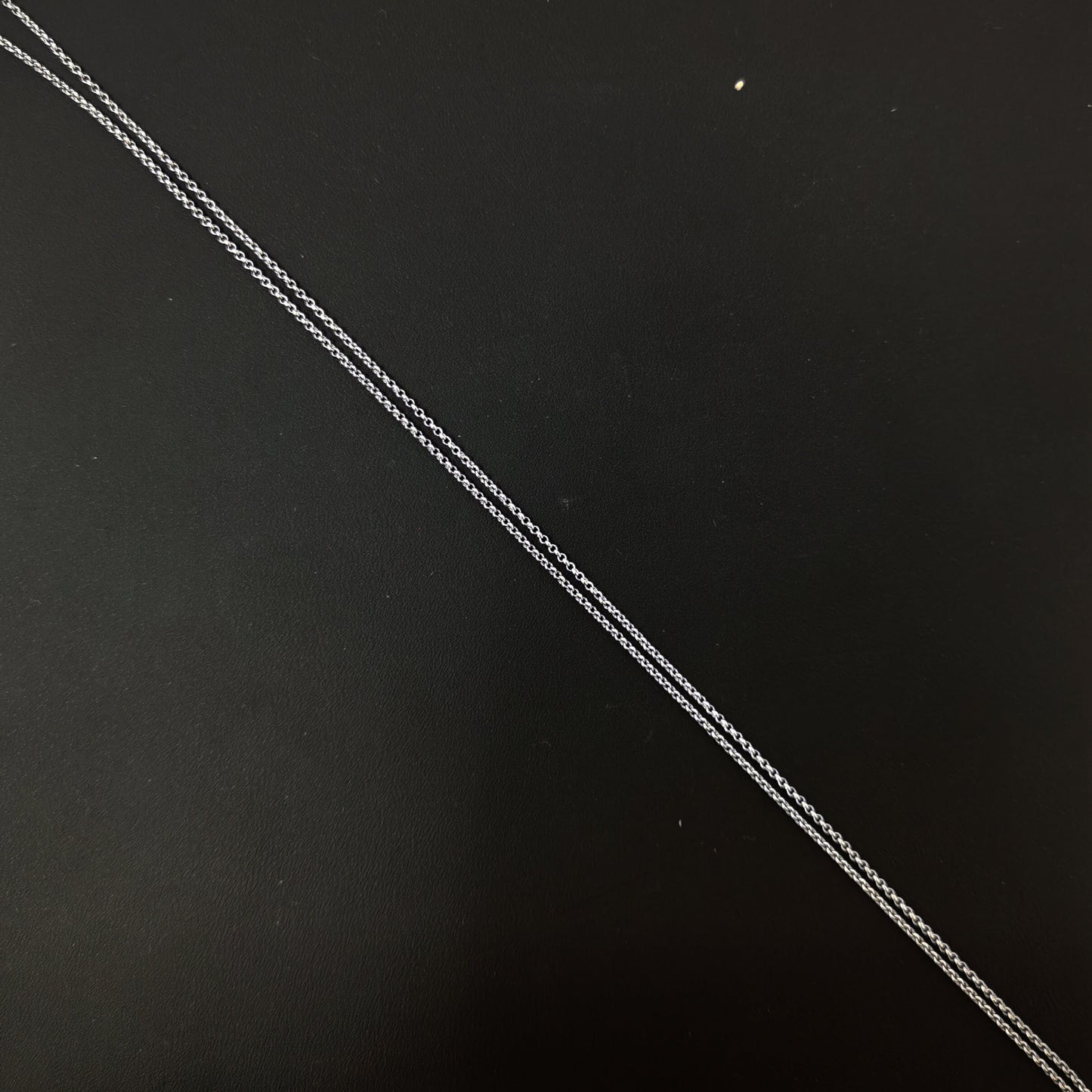 17.7'' Ready to Use White Gold Filled Thin Rolo Necklace Chain, Layering Rolo Chain Dainty Necklace, For Pendant Charm Necklace Making, 451