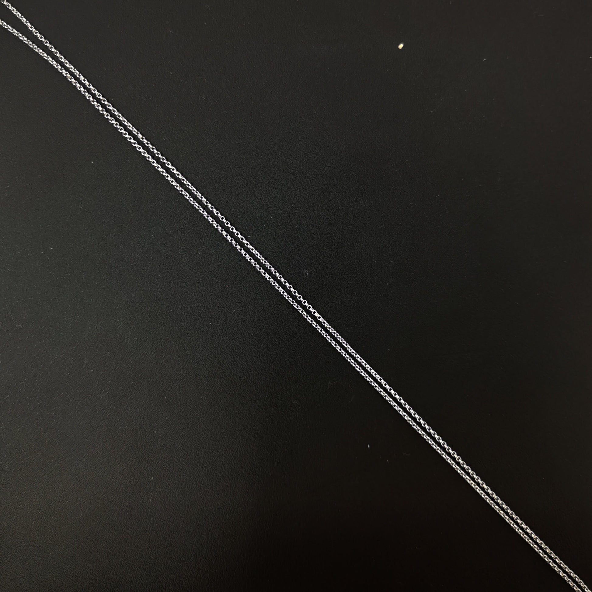 17.7'' Ready to Use White Gold Filled Thin Rolo Necklace Chain, Layering Rolo Chain Dainty Necklace, For Pendant Charm Necklace Making, 451