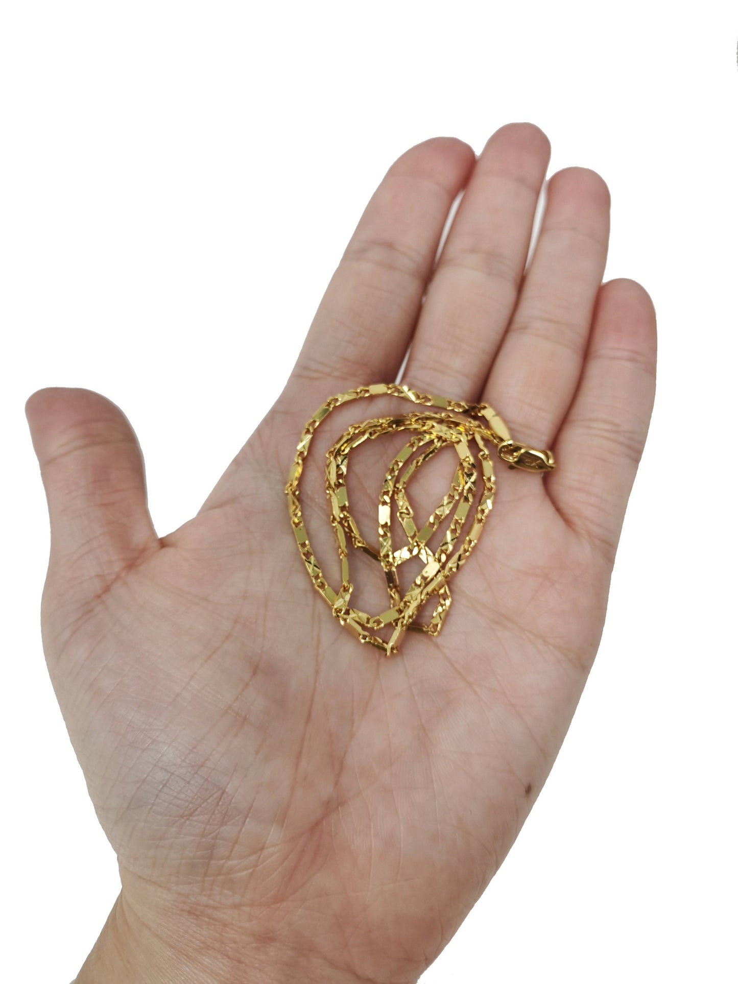 1pc 17.7'' Ready to Use 24K Gold Filled Unique Necklace Chain, Layering Unique Chain Dainty Necklace,Perfect for Pendant Charm Necklace, 454