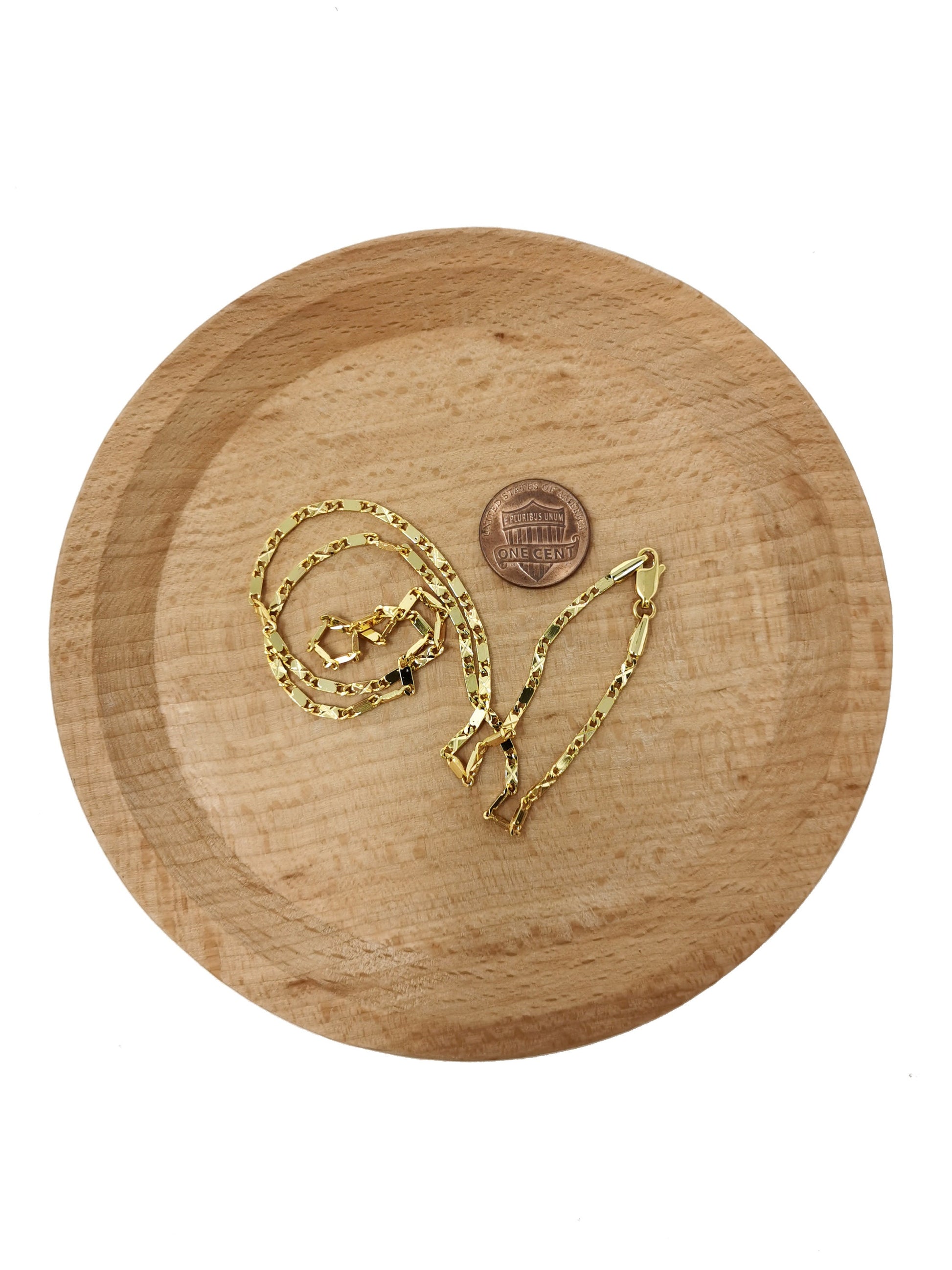 1pc 17.7'' Ready to Use 24K Gold Filled Unique Necklace Chain, Layering Unique Chain Dainty Necklace,Perfect for Pendant Charm Necklace, 454