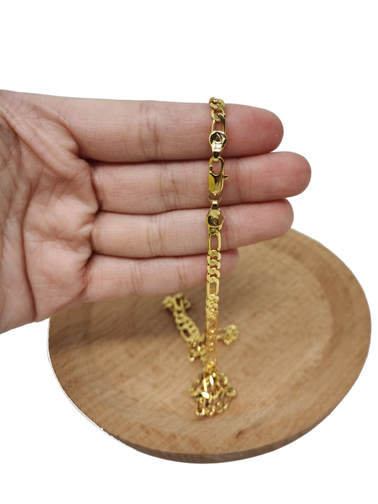 1pc 17.7'' Ready to Use Gold Figaro Necklace Chain, Layering Figaro Chain Dainty Necklace, Perfect for Pendant Charm Necklace, 457