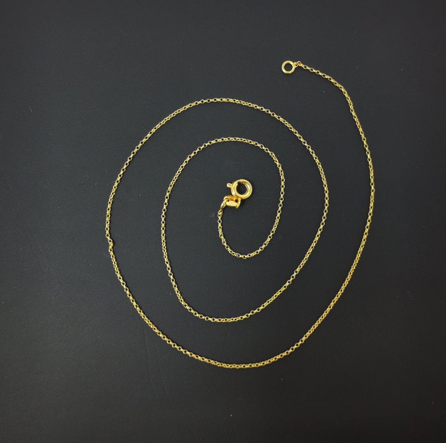 17.7'' Ready to Use 24K Gold Filled Thin Rolo Necklace Chain, Layering Rolo Chain Dainty Necklace, For Pendant Charm Necklace Making, 462