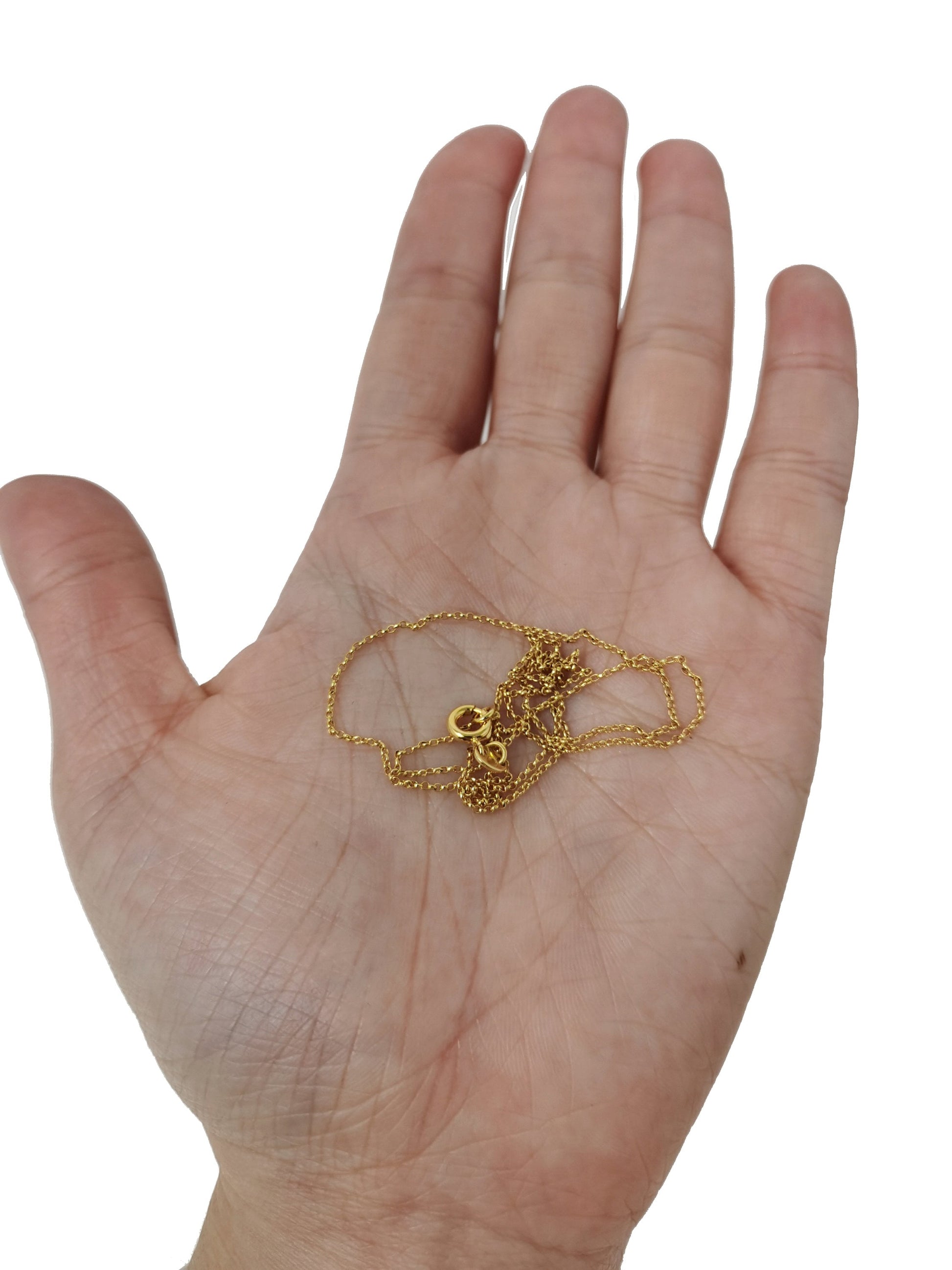 17.7'' Ready to Use 24K Gold Filled Thin Rolo Necklace Chain, Layering Rolo Chain Dainty Necklace, For Pendant Charm Necklace Making, 462