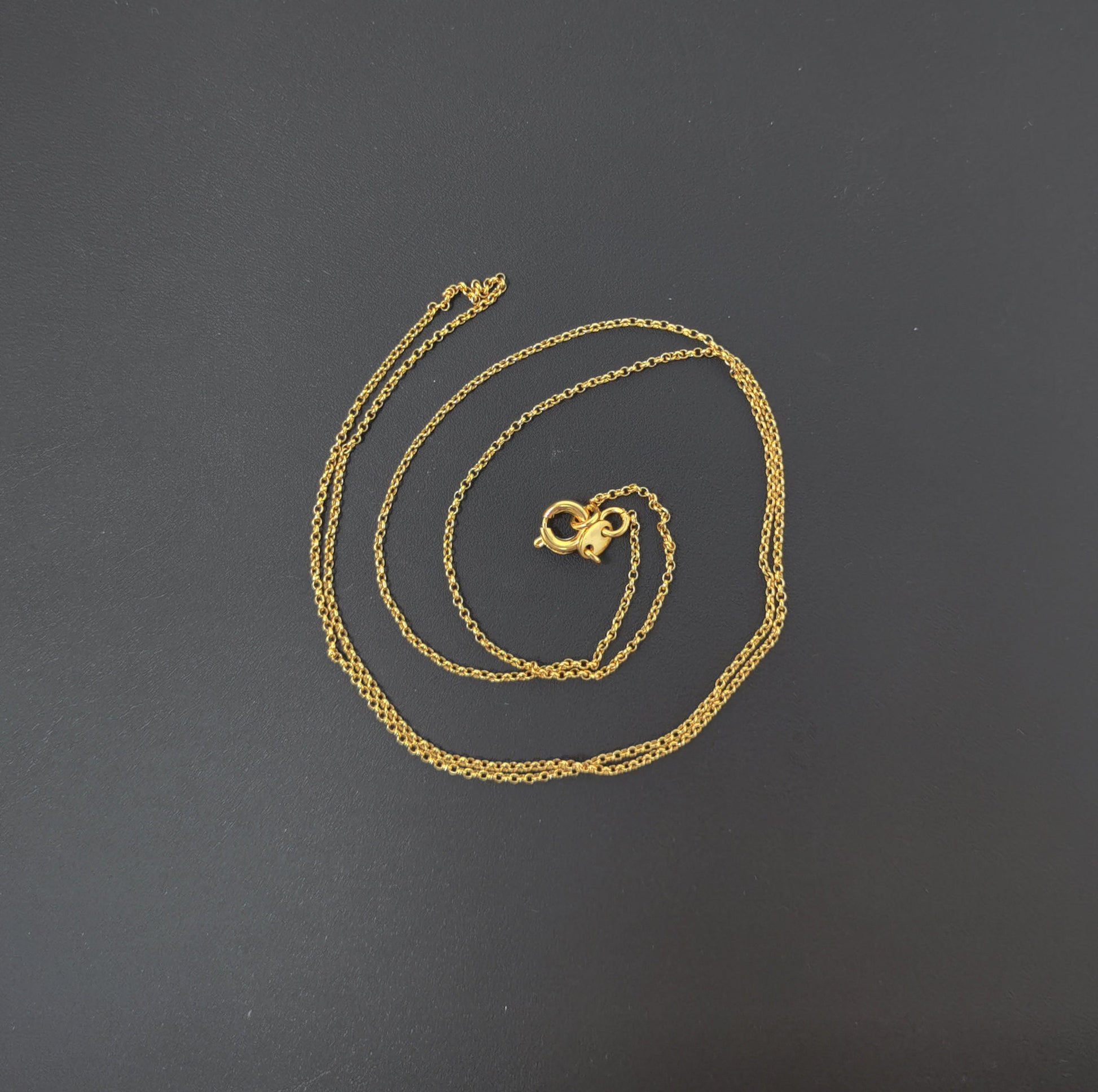 19.6'' Ready to Use 24K Gold Filled Thin Rolo Necklace Chain, Layering Rolo Chain Dainty Necklace, For Pendant Charm Necklace Making, 474